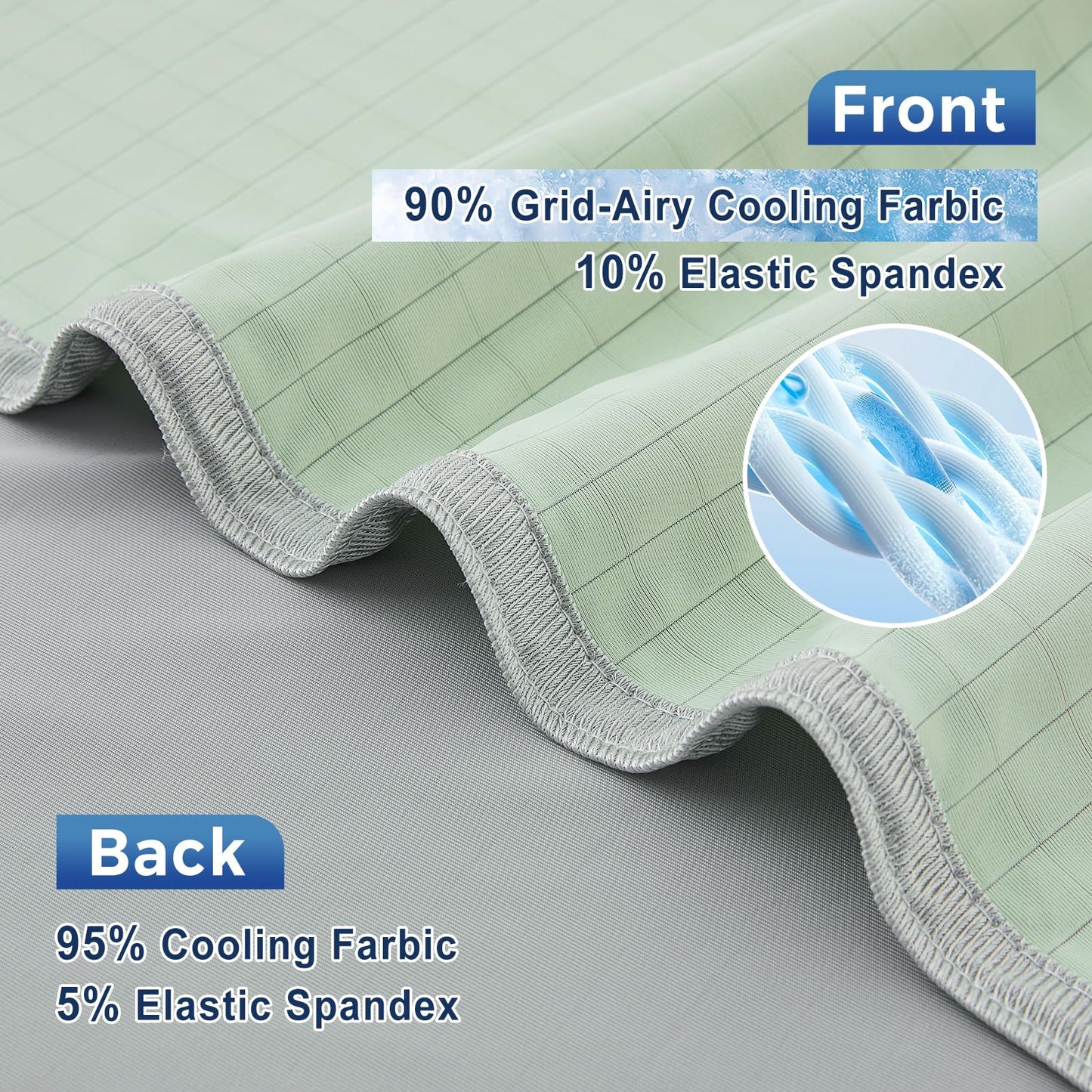 EMME Breathable Cooling Blankets Queen Size (90"x 90") for Hot Sleepers, Summer Bed Blanket, Thin Light Bedspread Coverlet for Night Sweats, Green Cold Blankets for Sleeping