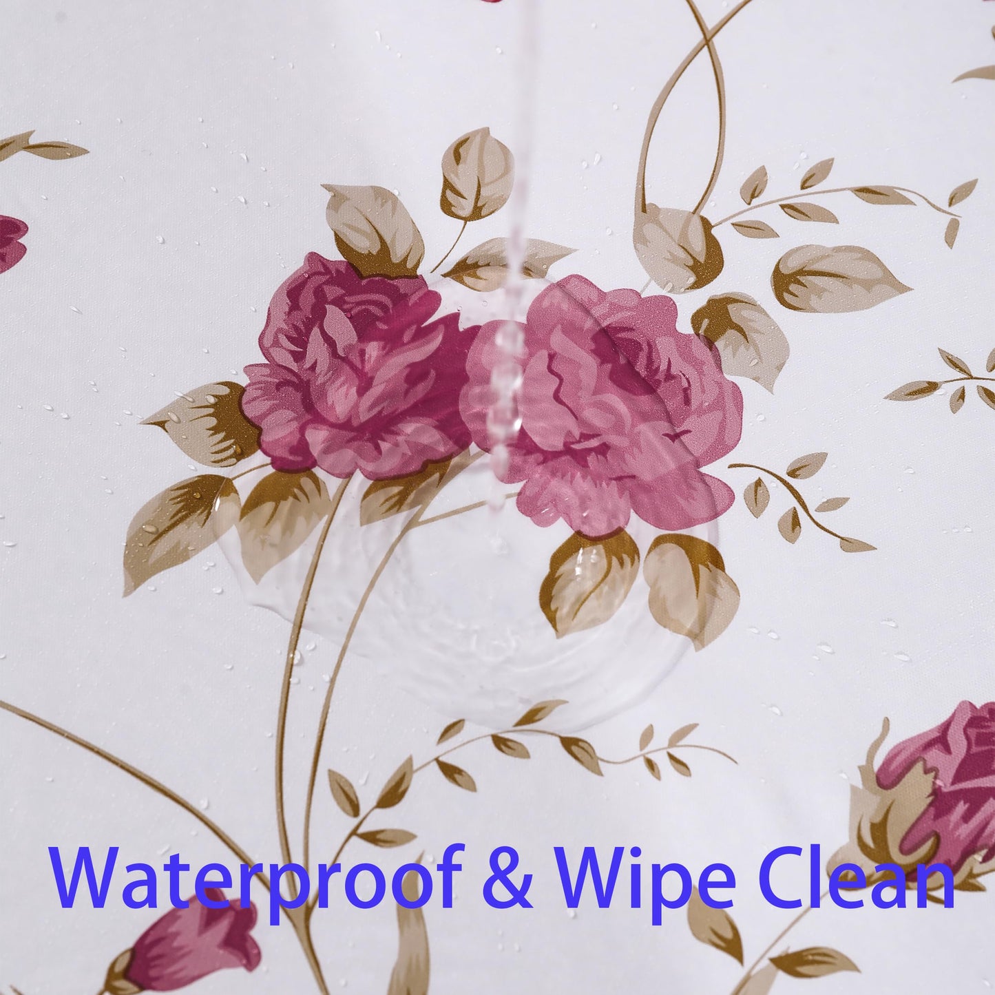 Walrus Heavy Duty Vinyl Tablecloth with Flannel Backing Waterproof Oil-Proof Plastic Table Cloth Stain-Resistant Wipeable Rectangle or Square Table Cover for Indoor and Outdoor (Flowers, 54X54 Inch)