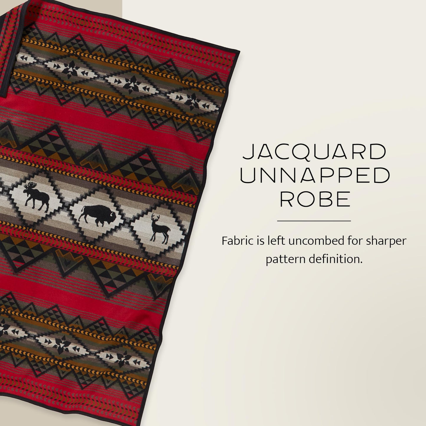 Pendleton Jacquard Unnapped Twin Blanket 64" x 80" - Heirloom Quality Virgin Wool, Reversible, Reinforced Ultrasuede Binding, Made in USA - Lost Trail