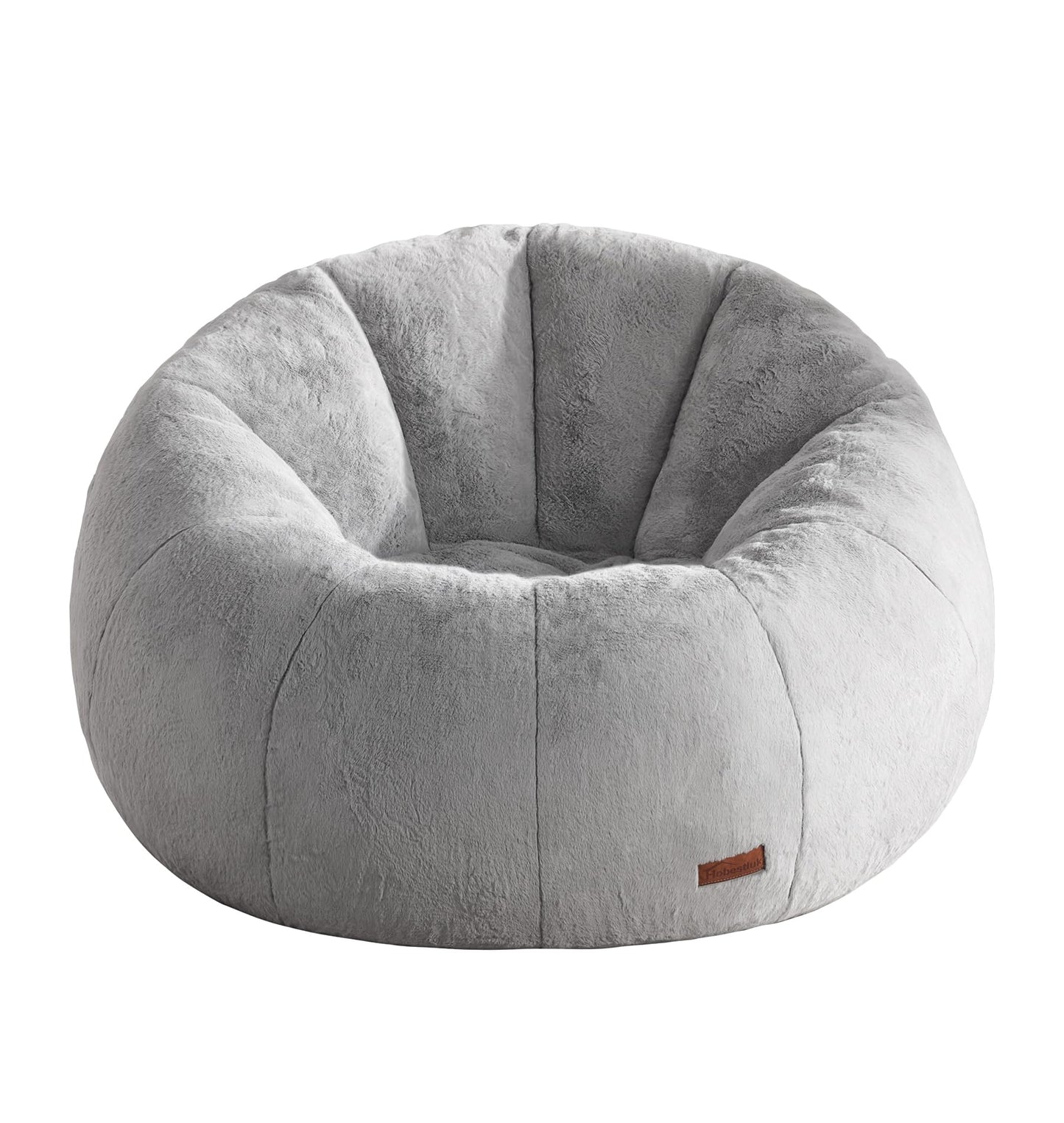 Hobestluk Bean Bag Chair for Teens Beanbag with Donut Shape Small Bean Bag Chair with Portable Handle Kids Bean Bag Couch for Living Room Bedroom Playroom (Grey, Large)