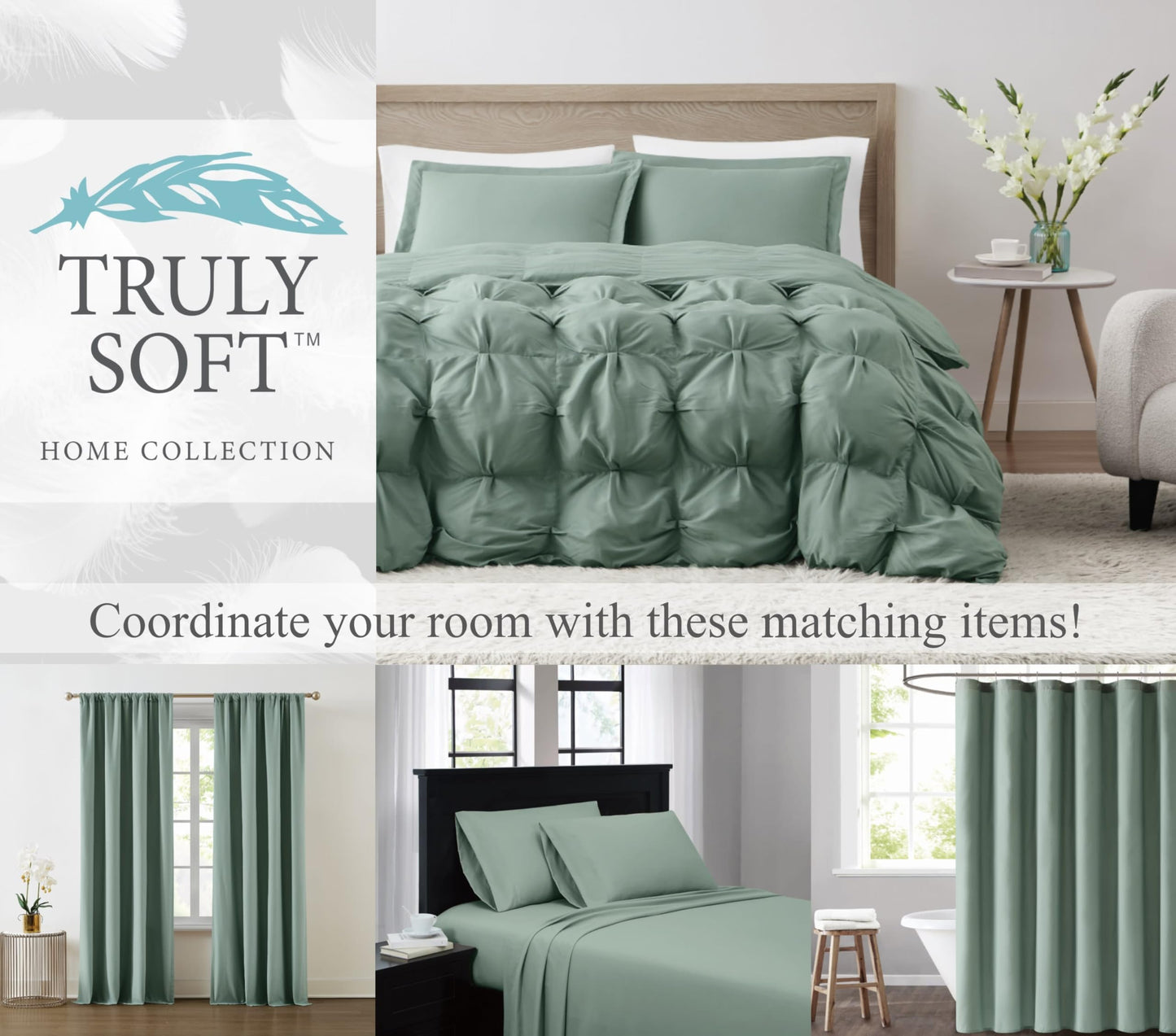 TRULY SOFT Everyday Sheet Set White Polyester 4-Piece King Sheet Set, Solid Color Themed, Adult Bedding, Oeko-TEX Certified
