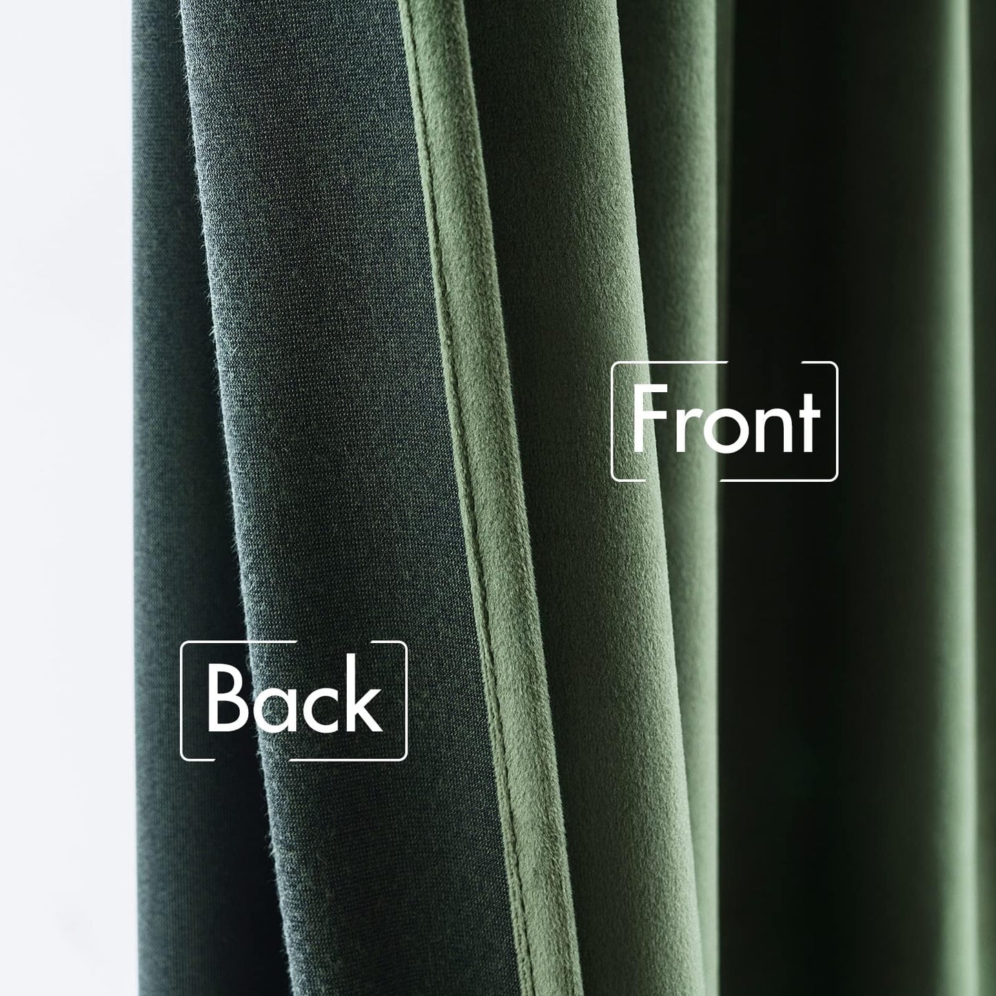 MIULEE Velvet Curtains 84 inches 2 Panels - Luxury Blackout Curtains for Bedroom Living Room Thermal Insulated Super Soft Window Drapes Rod Pocket & Back Tab, Olive Green, W52 x L84 inches