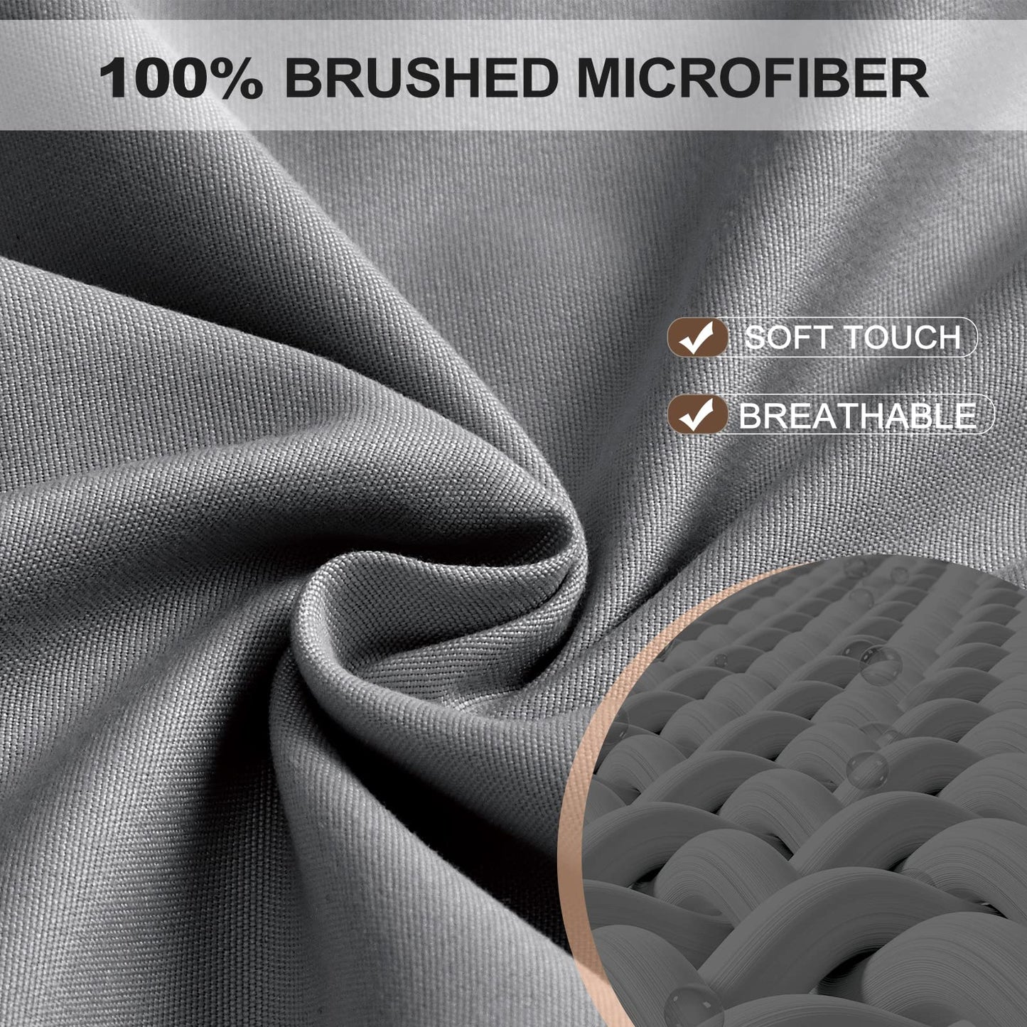 FreshCulture Queen Fitted Sheet - Hotel Quality, Ultra Soft & Breathable Brushed Microfiber, Deep Pocket, Cooling Fitted Sheets for Queen Size Bed (Dark Grey)