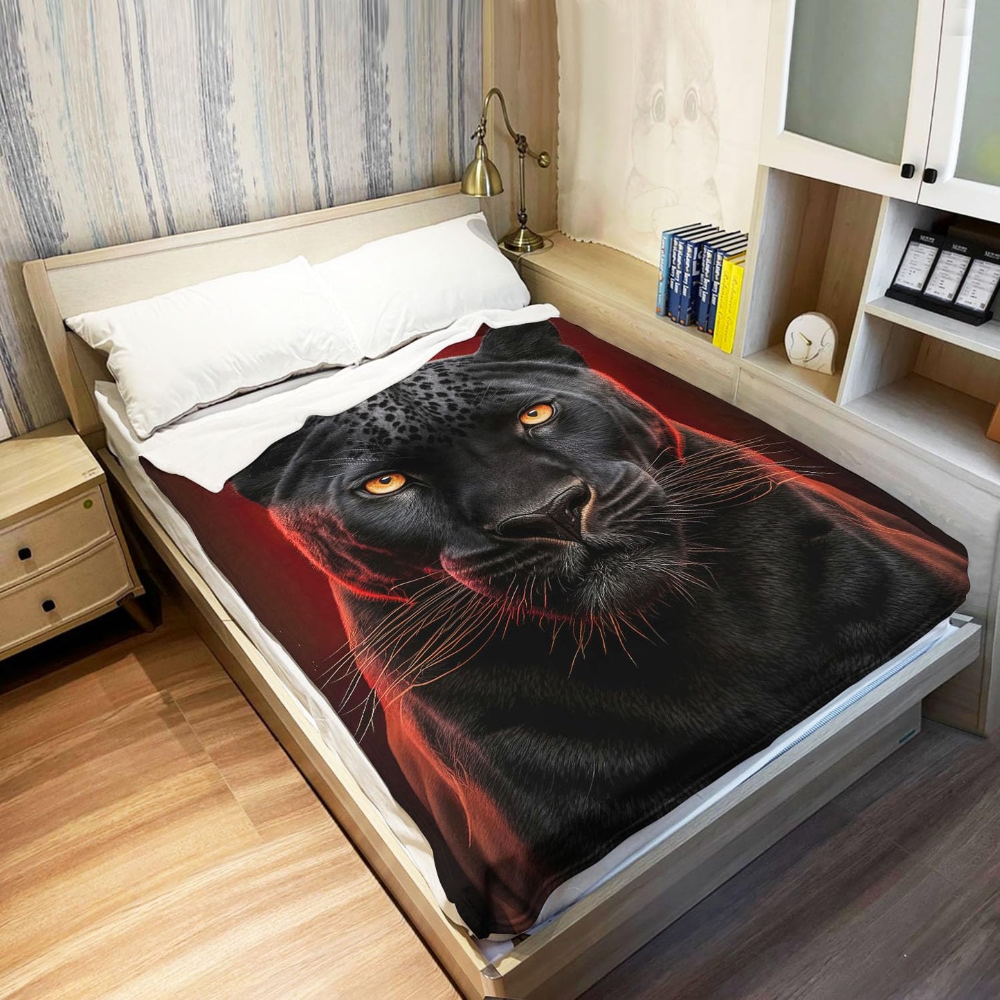 Rstick Black Panther Blanket Animal Art Fleece Blanket Soft Fuzzy Plush Throw Blankets for Couch Bed 60"x80"