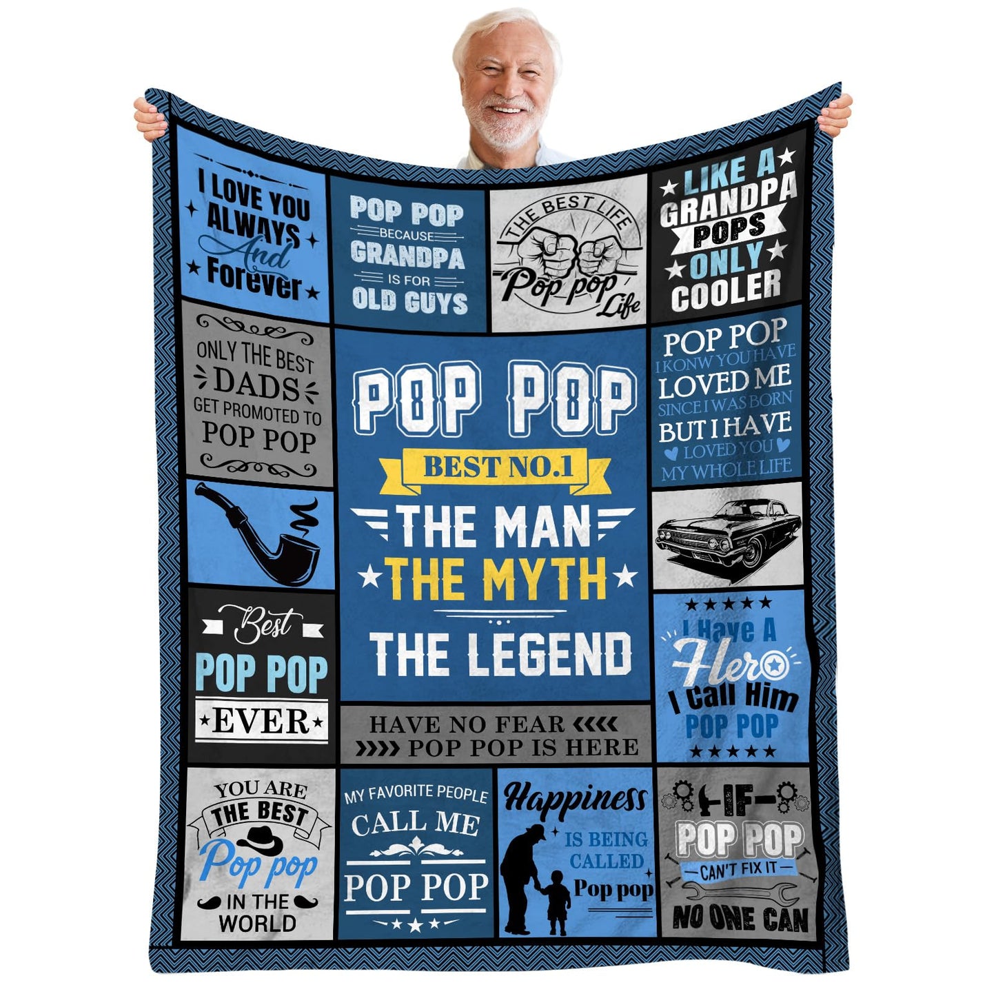 Grandpa Blanket Gift from GrandFriend, Blanket Gifts for Grandpa, Birthday Gift for Grandfather, Flannel Blankets for Couch, Sofa, Travel, Gifts for Christmas Thanksgiving Day or Father's Day 50x60in