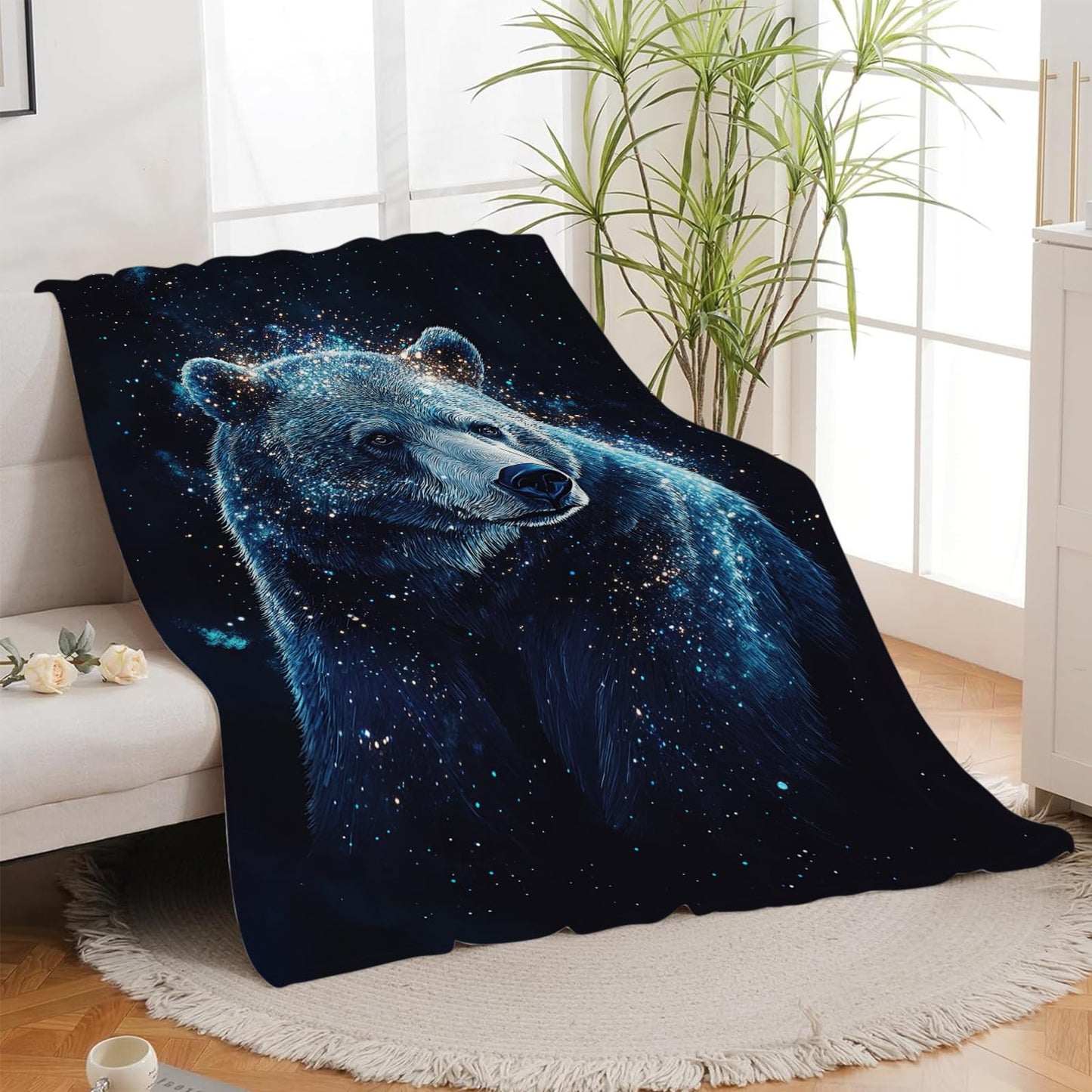 Bear Blanket, Bears Throw Blanket, Bear Gifts, Animal Blankets, Bears Stuff Fleece Flannel Plush for Mann Women Girls Lovers Adults Soft Bedding for Sofa Office Home Decor 40"X50"