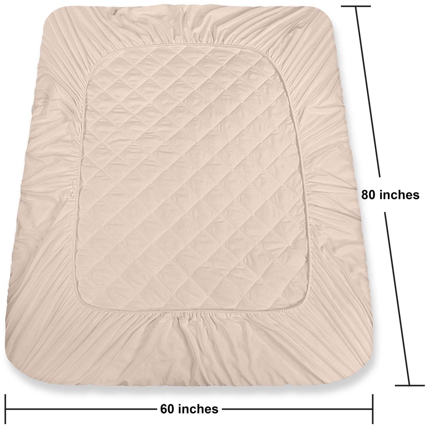 Quilted Fitted Mattress Pad, Queen Mattress Protector Topper with Deep Pocket Stretches up to 16 Inches, Machine Washable Mattress Cover by Utopia Bedding (Beige)