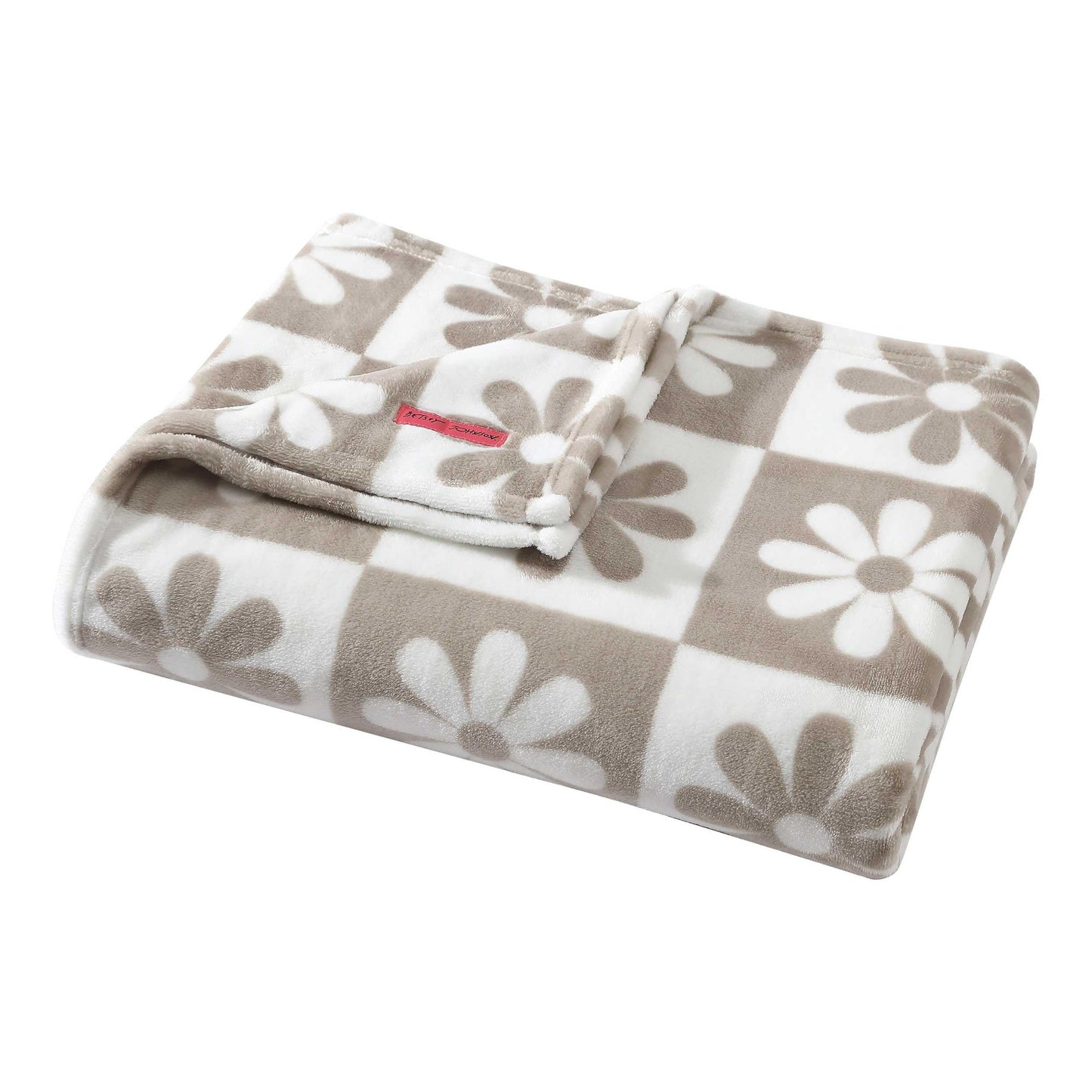 Betsey Johnson - Blanket, Buttery-Soft Throw Blanket for Couch or Bed, Boldly Plush & Oversized Bedding (Daisy Check White, 50" x 70")