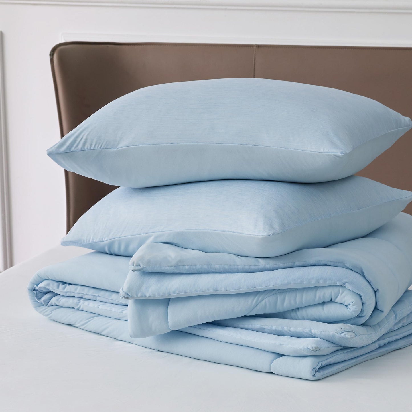 Bedsure Queen Comforter Set - Cooling and Warm Bed Set, ICY Blue Reversible Bedding for All Season, 3 Pieces, 1 Queen Size Comforter (88"x88") and 2 Pillow Cases(20"x26")