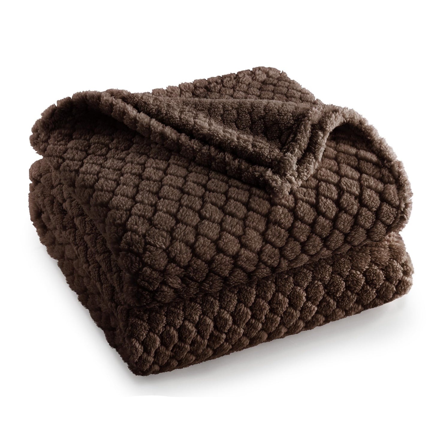 Exclusivo Mezcla Fleece Throw Blanket for Couch and Bed,Extra Soft Warm Decorative Fuzzy Throws for Women,Lightweight Cozy Blankets Size 50x60 Inches, Coffee