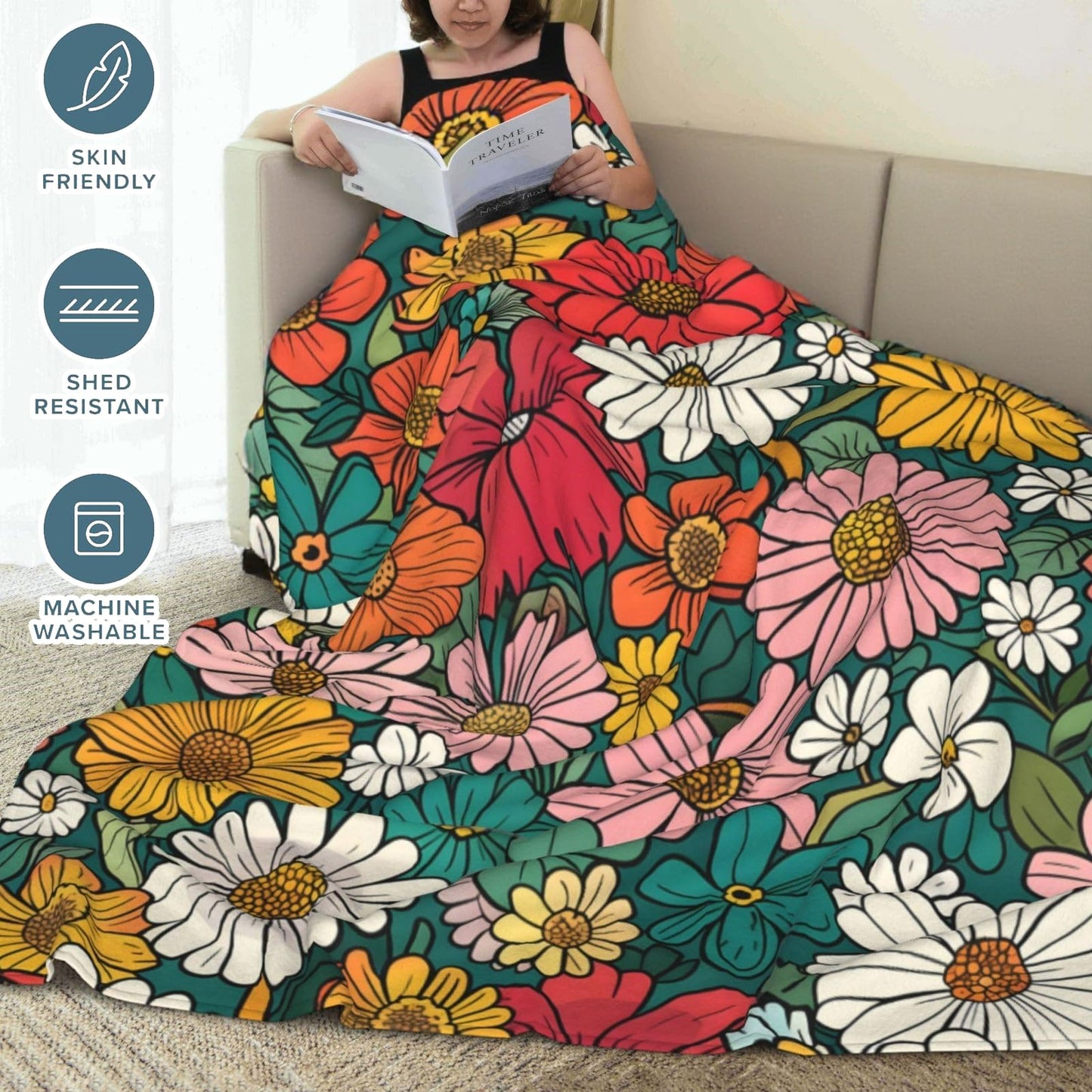 RQTWC Duck Throw Blanket Gifts for Boys Girls Kids Adults, Funny Wild Duck and Spirit Animal Theme Flannel Blankets for Travel Sofa Living Room Decor 50"X60"