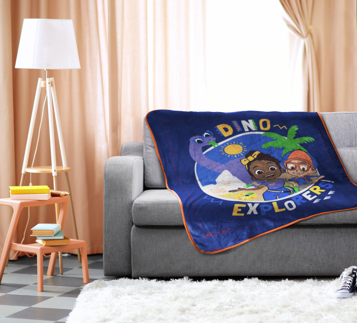 Sunny Side Up Kids Plush Throw Blanket – Soft & Comfy Throw for Couch or Bed – Cozy Home Décor for Living Room & Bedroom, Blue - Blippi, 40x50 - Travel Blanket
