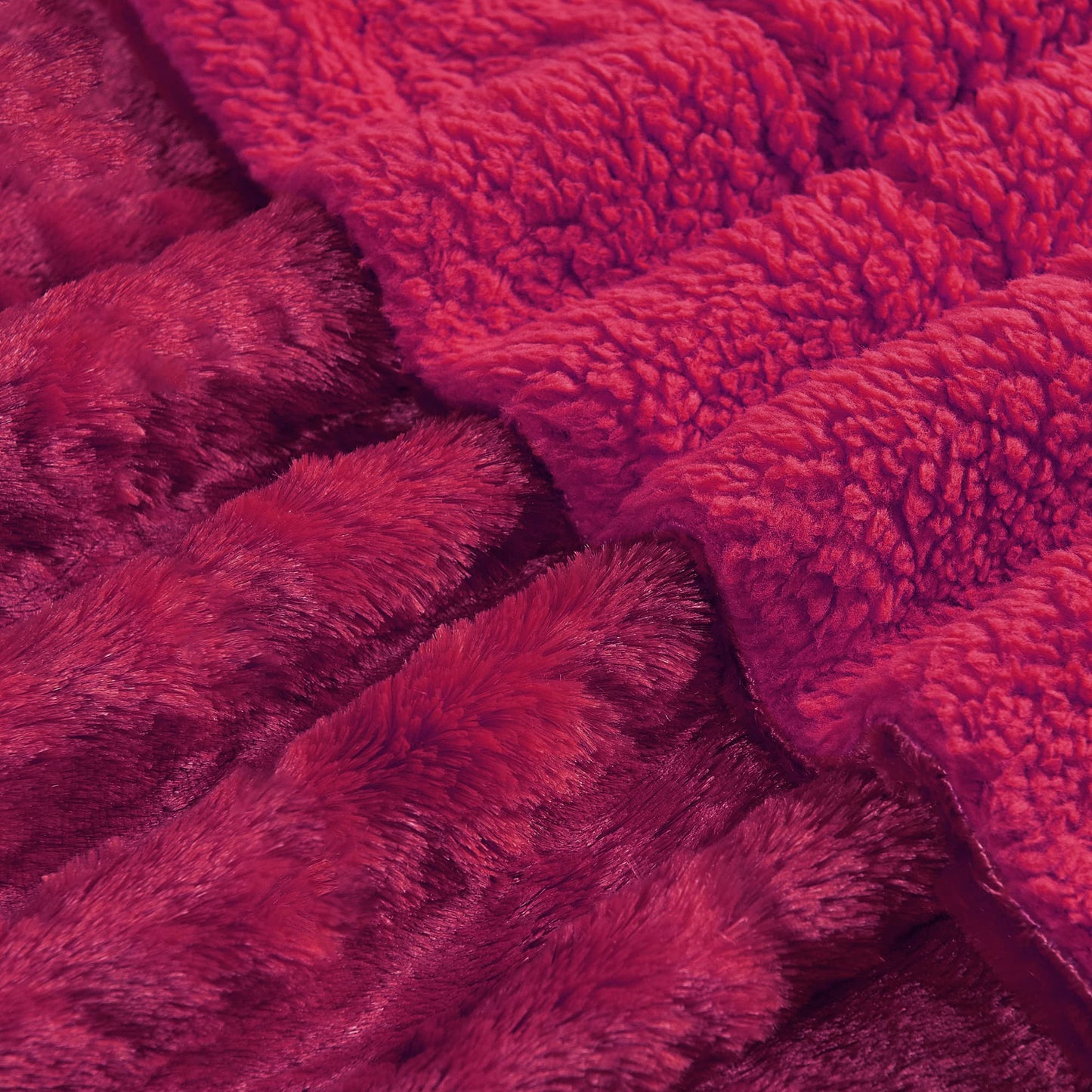 Home Soft Things Red Plain Faux Fur Throw Blanket, Chili Pepper - 50'' x 60'' Shiny Silky Smooth Soft Heavy Bed Couch Cover Warm Comfortable Cozy Elegant Plush Throw for Living Room Bedroom