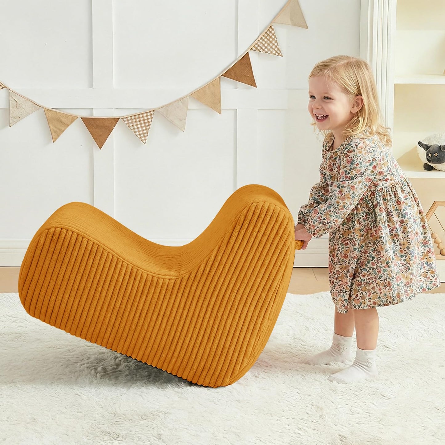 DAICO Kids Bean Bag Chair Ultra-Soft Toddler Bean Bag Sofa with Handle, Small Toddler Comfy Lazy Lounger Reading Foam Chairs for Playroom or Bedroom - Birthday Gift for Boys and Girls