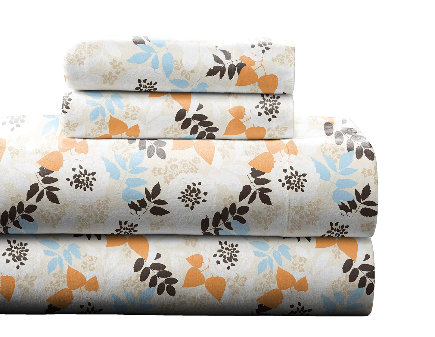 Pointehaven Heavy Weight Flannel Sheet Set, Twin, Winter Breeze - Warm & Cozy - 100% Cotton Flannel Pre-Shrunk -170 GSM -Deep Pockets -Easy Fit Elastic All Around-Comfy Double Brushed