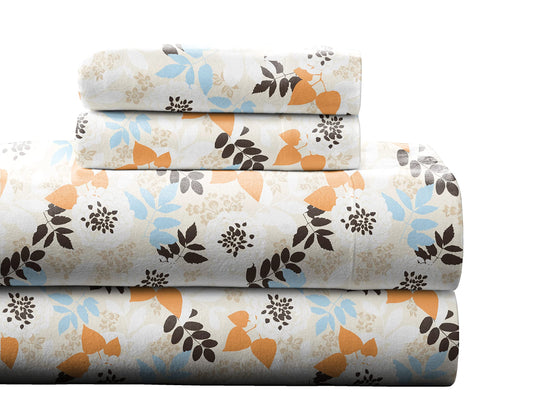 Pointehaven Heavy Weight Flannel Sheet Set, Twin, Winter Breeze - Warm & Cozy - 100% Cotton Flannel Pre-Shrunk -170 GSM -Deep Pockets -Easy Fit Elastic All Around-Comfy Double Brushed