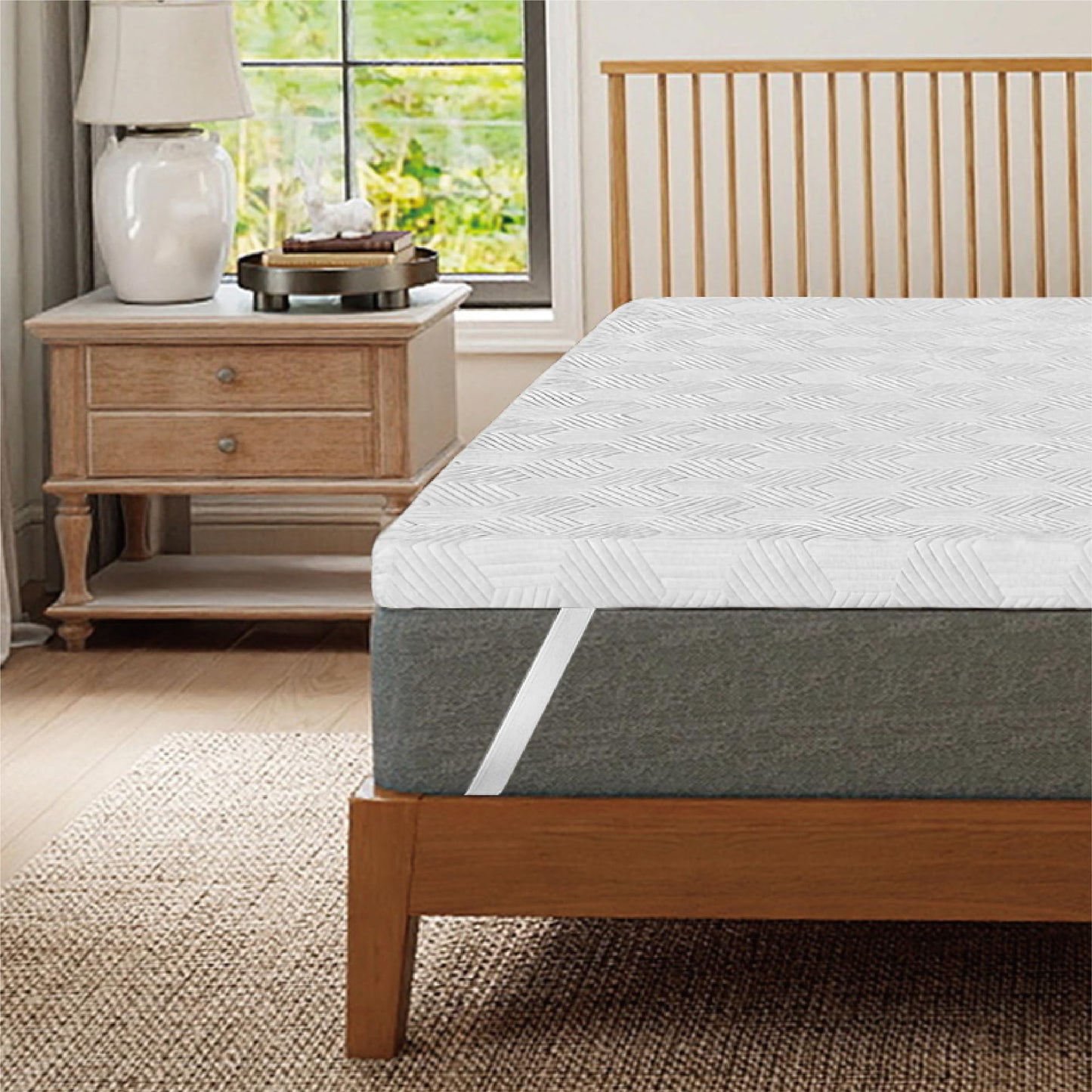 BALLAD 3 Inch Egg Crate Memory Foam Mattress Topper for Back Pain Relief, Soft Mattress Pad, Bed Topper with Cooling Cover, Non-Slip, CertiPUR-US & Oeko-Tex Certified (Twin)