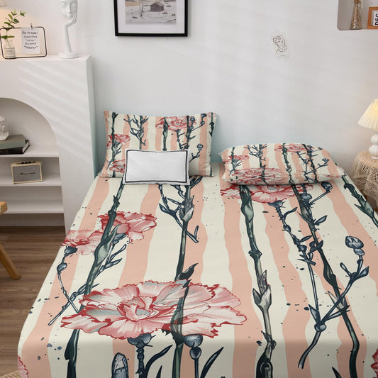 NOGAWA Poppy Bed Sheets, Watercolor Floral Sheets, Bedroom Decor, Queen Sheets Set Flower, Bedding Sheets, 16 Inch Deep Pocket Fitted Sheet, Flat Sheet, Pillowcases