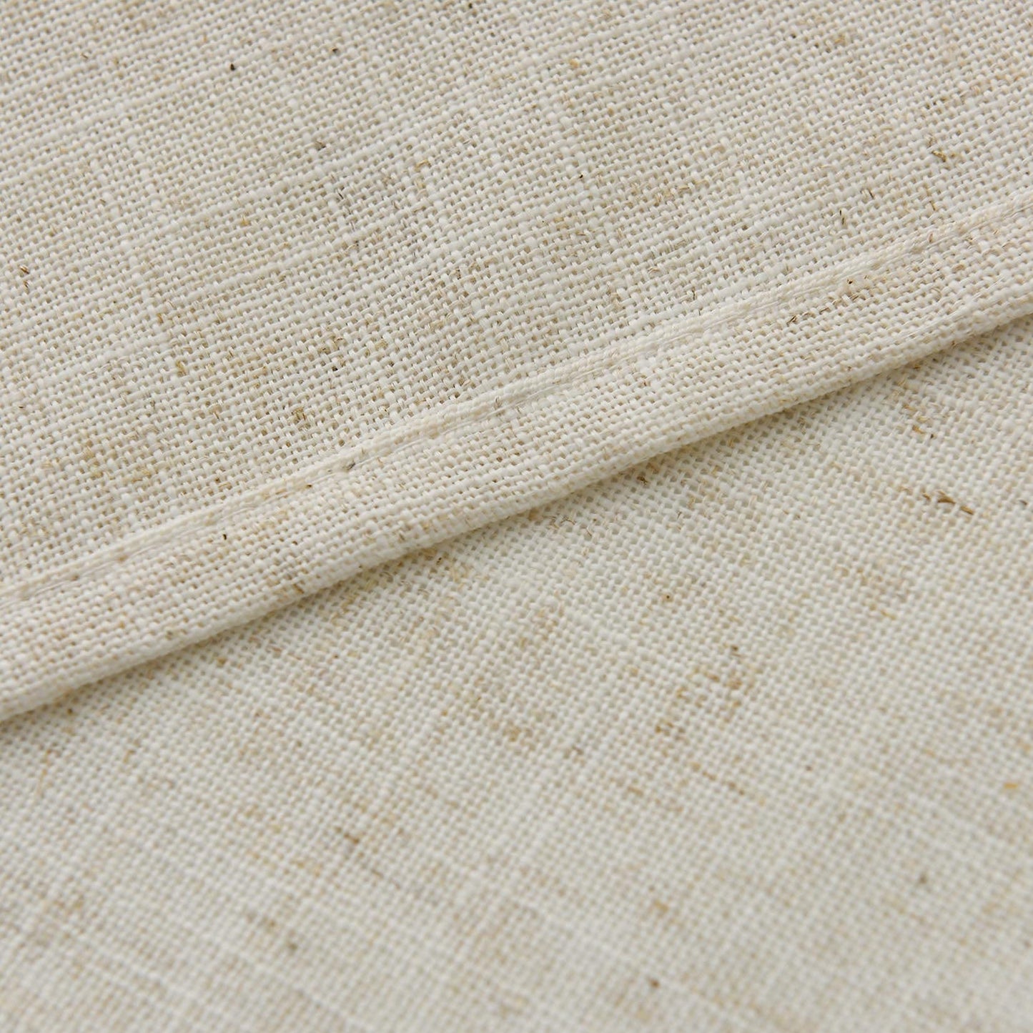 Valea Home Linen Curtains Panel 84 inch Long Light Filtering Rod Pocket Crude Drapes for Bedroom Living Room Farmhouse Window Treatment Panels, Natural, 1 Panel