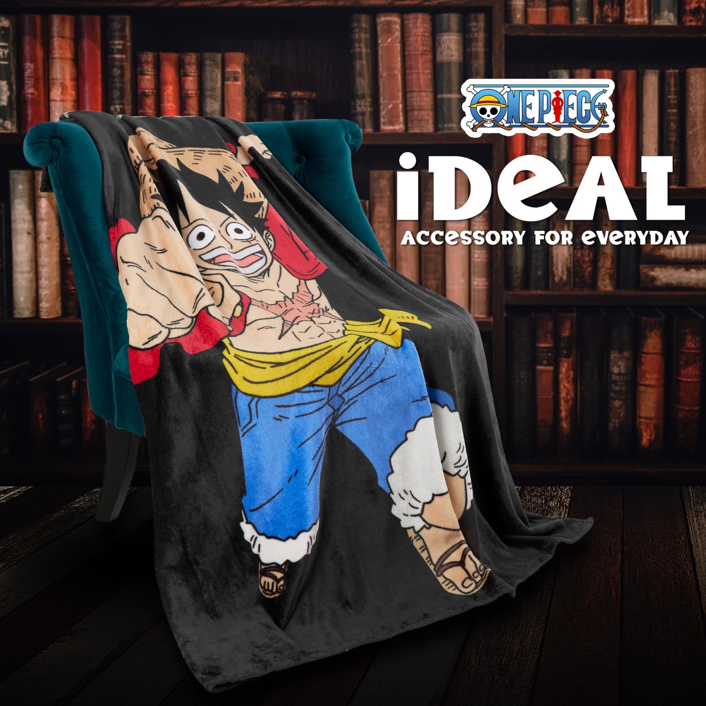 One Piece Fleece Throw Blanket Soft Cozy Anime Blanket for Bed or Couch Travel Gifts for Teens Boys Girls Fans Manga Luffy Room Decor Bedspread Sofa Accessory 51"x59"