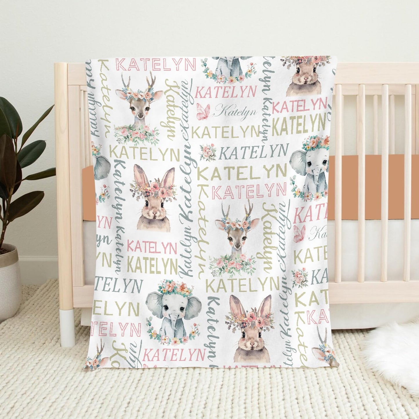 PUREFLY Personalized Baby Blanket - Custom With Name for Girls and Boys, Super Soft Plush Fleece, Personalized Gifts for Newborn