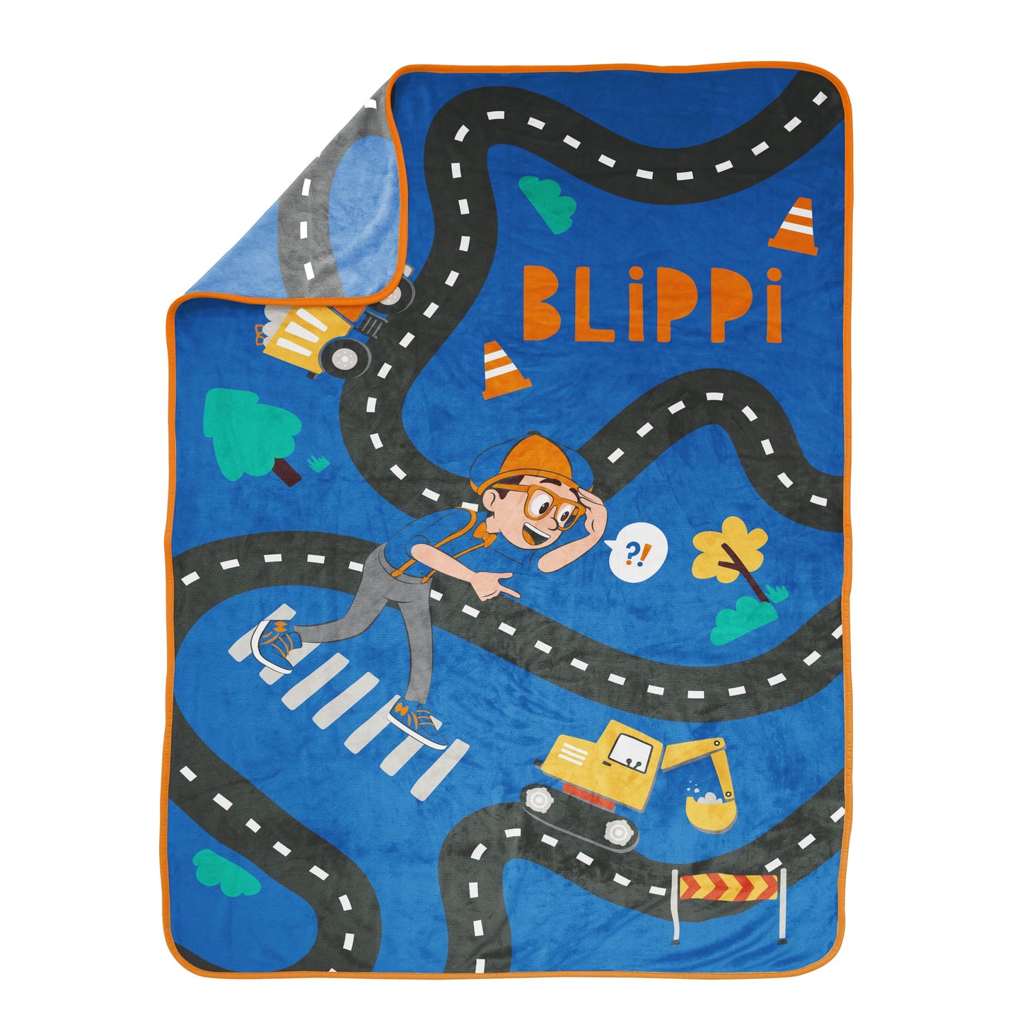 Jay Franco Kids Plush Throw Blanket – Soft & Cozy Fleece Throw for Bedroom & Couch Décor, Official Licensed Product, Blue - Blippi, 46x60 - Throw Blanket