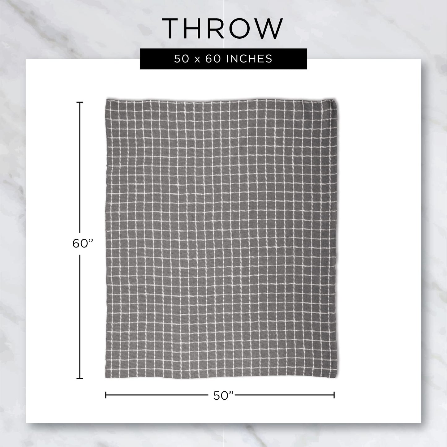 DII Gray Diamond Lattice Throw, 50x60