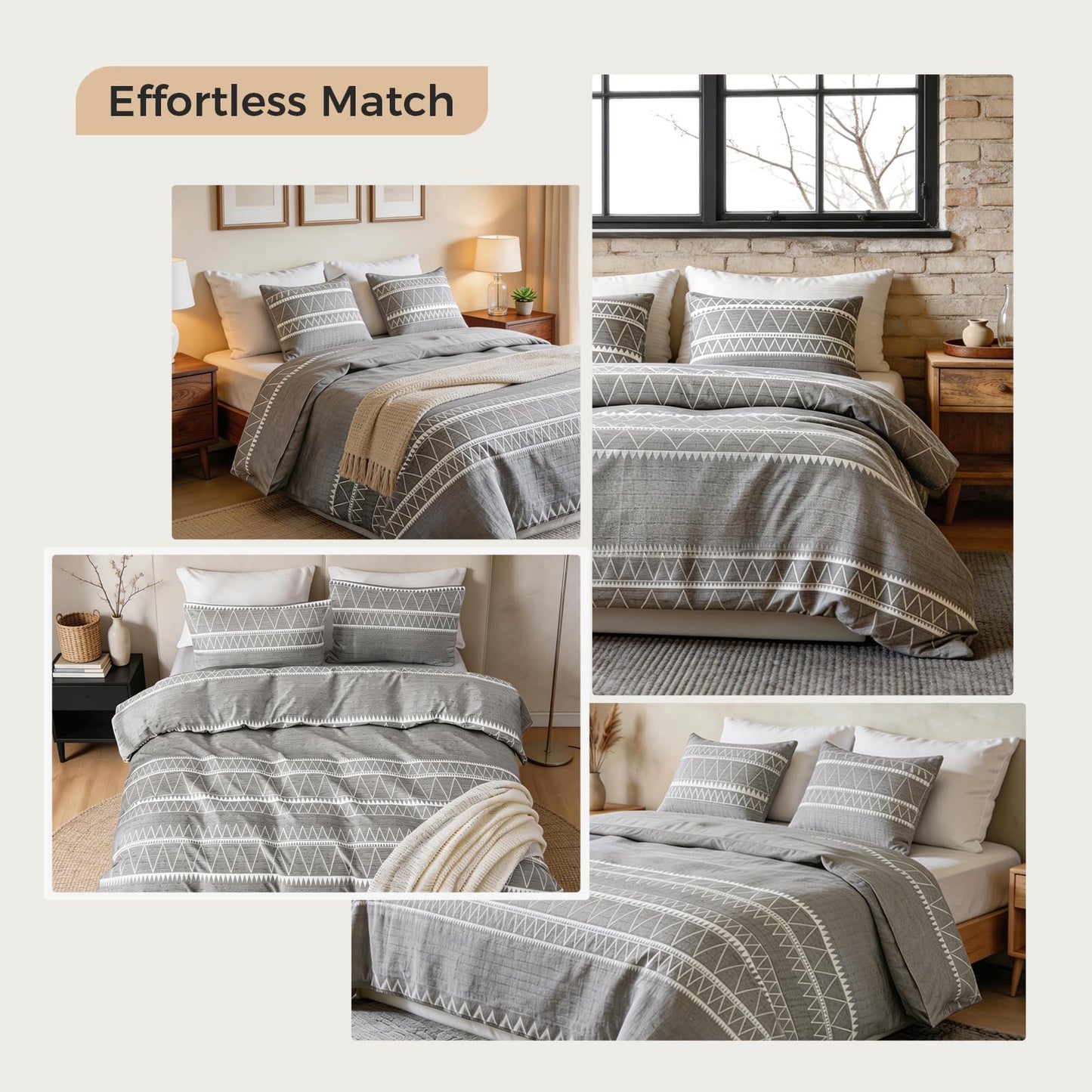 Lekesky Duvet Cover King Size, Grey Breathable Comforter Cover King Size 3pc Ultra Soft Brushed Bedding Duvet Cover Set with Zipper Ties (1 Duvet Cover 104x90 inches with 2 Pillow Cases)
