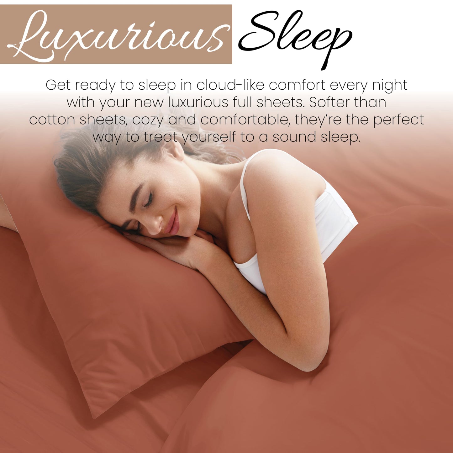 Linen Market Bed Sheets for Full Size Bed (Clay) - Sleep Better Than Ever with These Soft and Cooling Full Sheets - Deep Pocket Fits 16" Thick Beds - 4 Piece Full Sheet Set