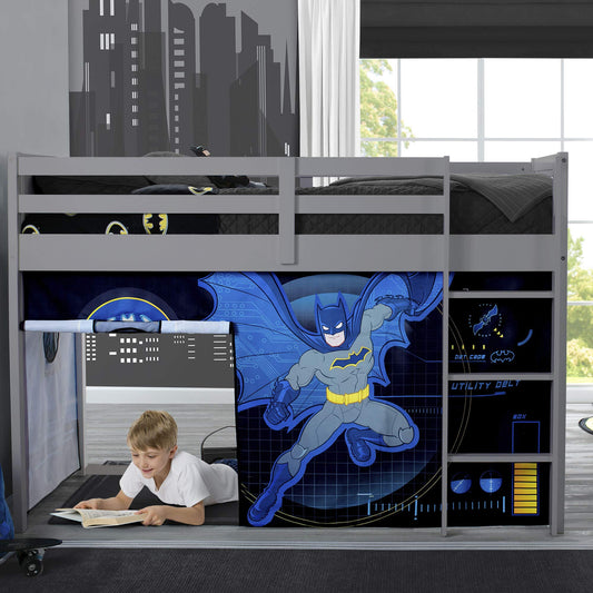 Batman Loft Bed Tent - Curtain Set for Low Twin Loft Bed (Bed Sold Separately) by Delta Children