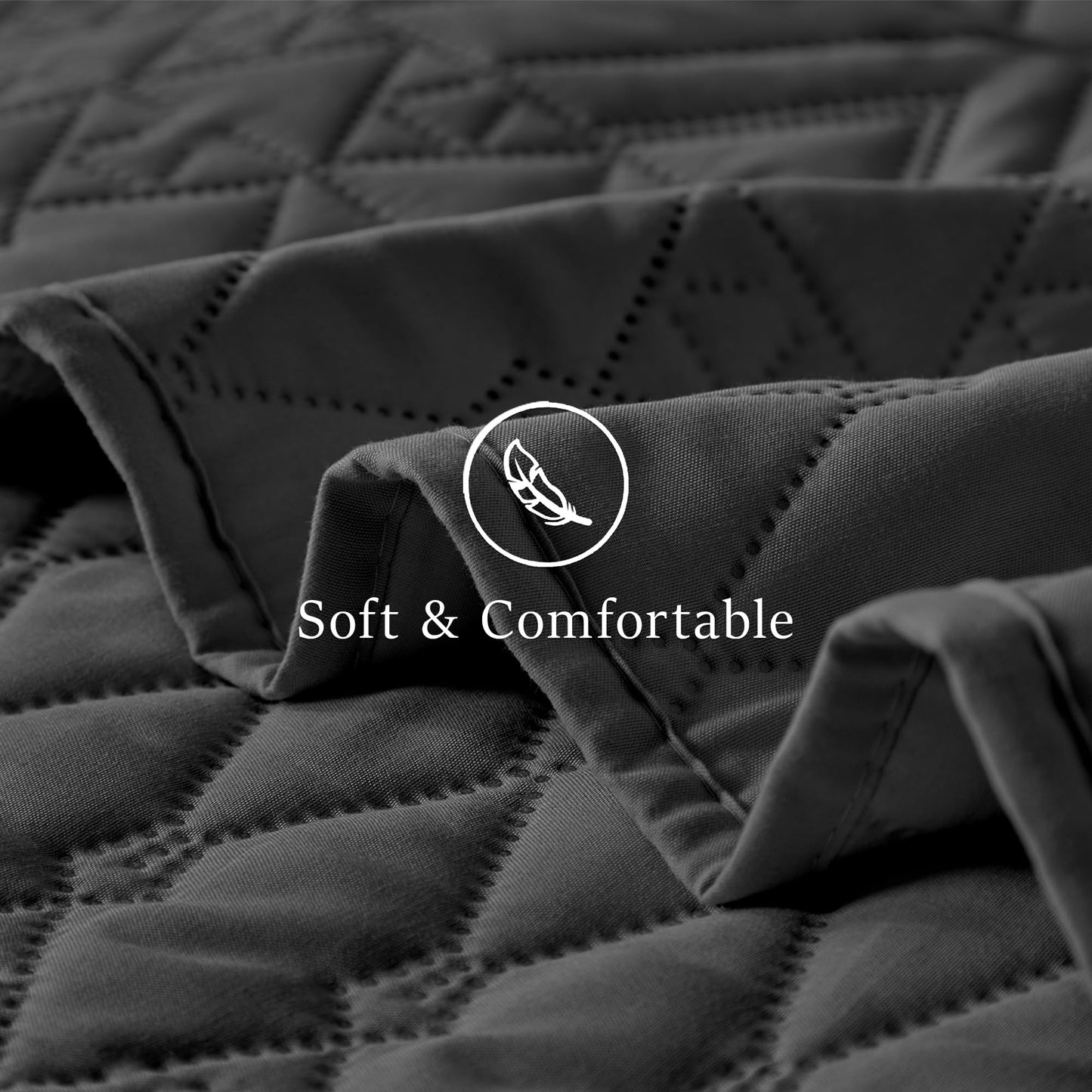 akkialla King/Cal King Size Quilt Bedding Set,Black Lightweight Microfiber Soft Bedspread,Modern Style Geometric Pattern Coverlet Set for All Seasons,3 Piece(1 Quilt,2 Pillow Shams)