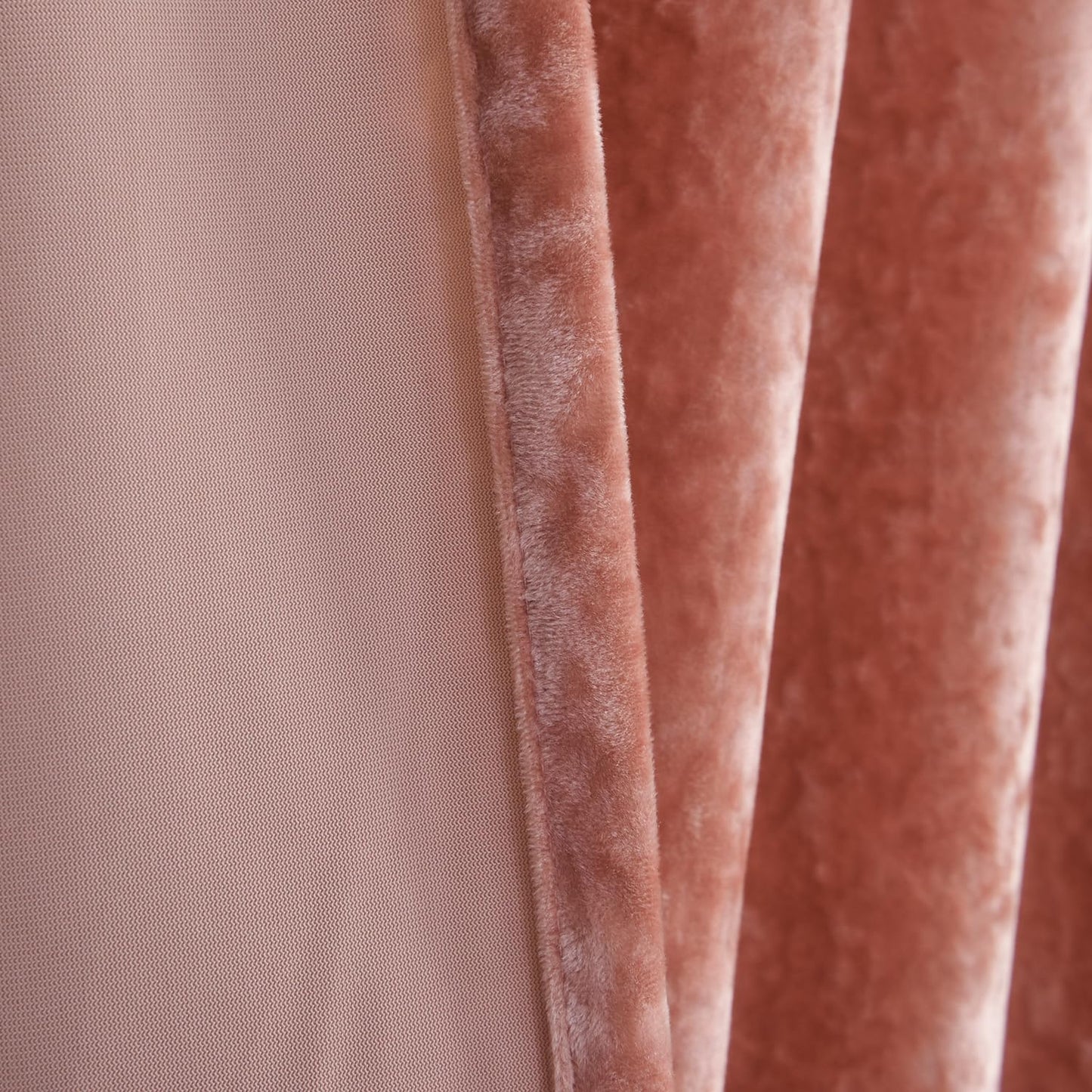 Roslynwood Crushed Luxury Velvet Blush Pink Curtains for Bedroom 84 inches Long, Thermal Insulated Window Drapes Back Tab for Living Room/Dining Room, W52 x L84, 2 Panels