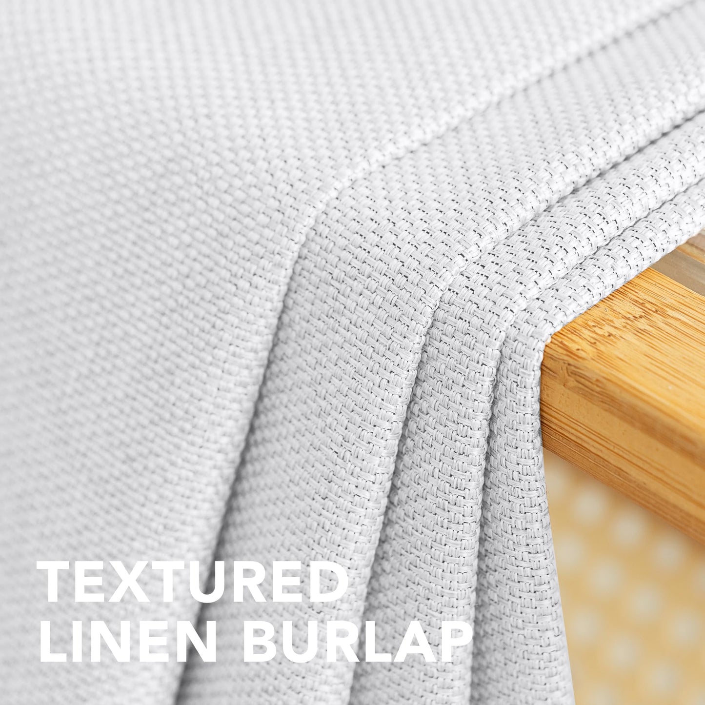 H.VERSAILTEX Linen Blackout Curtain 63 Inches Long for Bedroom/Living Room Thermal Insulated Grommet Linen Curtain Drapes Primitive Textured Burlap Effect Window Drapes 1 Panel - Heather Pure White