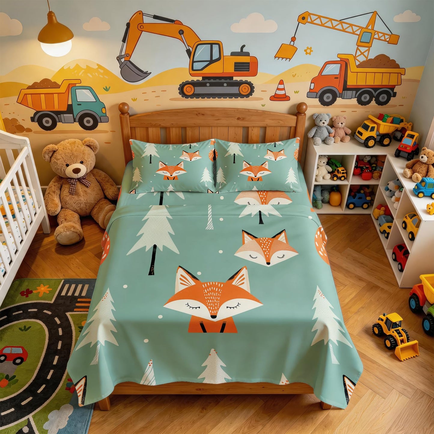 Fox Twin Bedding Set Woodland Animal Sheet Sets