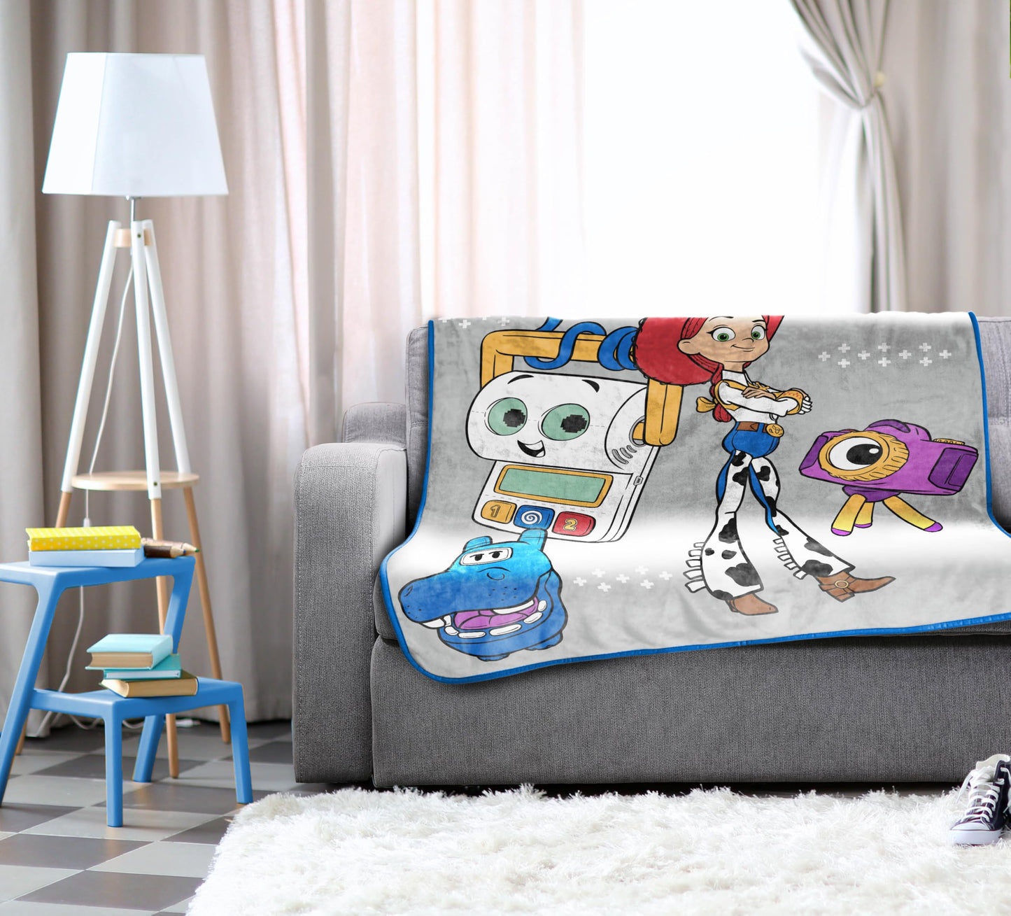 Jay Franco Kids Plush Throw Blanket – Soft & Cozy Fleece Throw for Bedroom & Couch Décor, Official Licensed Product, Gray - Toy Story, 46x60 - Throw Blanket