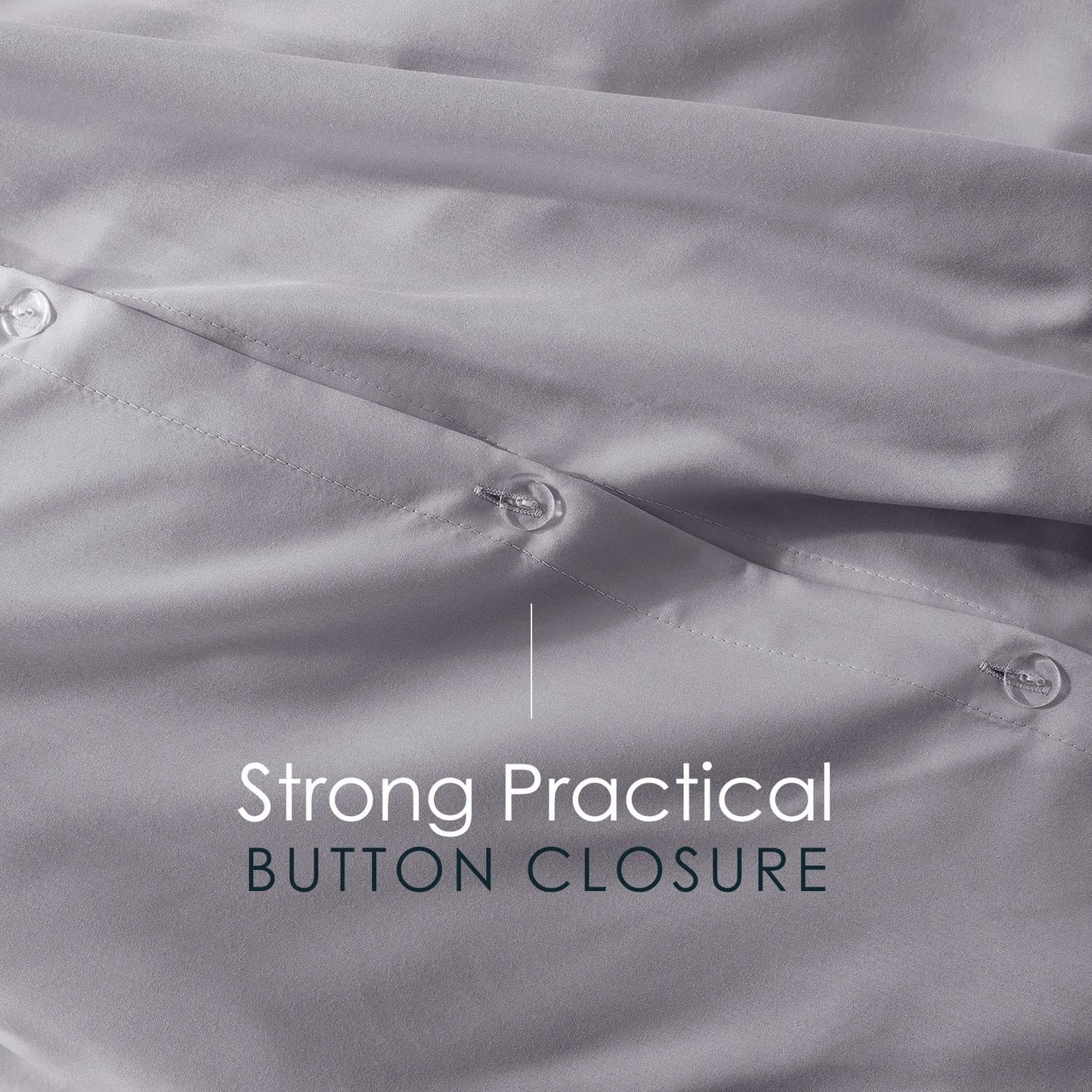 Hearth & Harbor Queen Size Duvet Cover & Bed Sheet Set Grey Lavender, 7 Piece Soft Double Brushed Bedding Set, Includes Duvet Cover, Flat Sheet, Fitted Sheet, Pillowcases and Pillow Shams