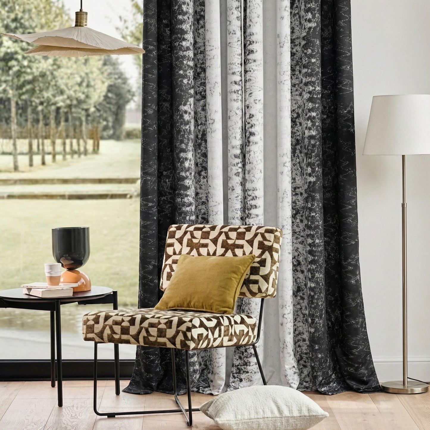 PONY DANCE Black and White Blackout Curtains 84 Inches Long for Living Room, Modern Thermal Insulated Window Drapes for Bedroom/Youth Dorm/Nursery, Ombre Gaming Curtains, 2 Panels Set, 52″W x 84″L