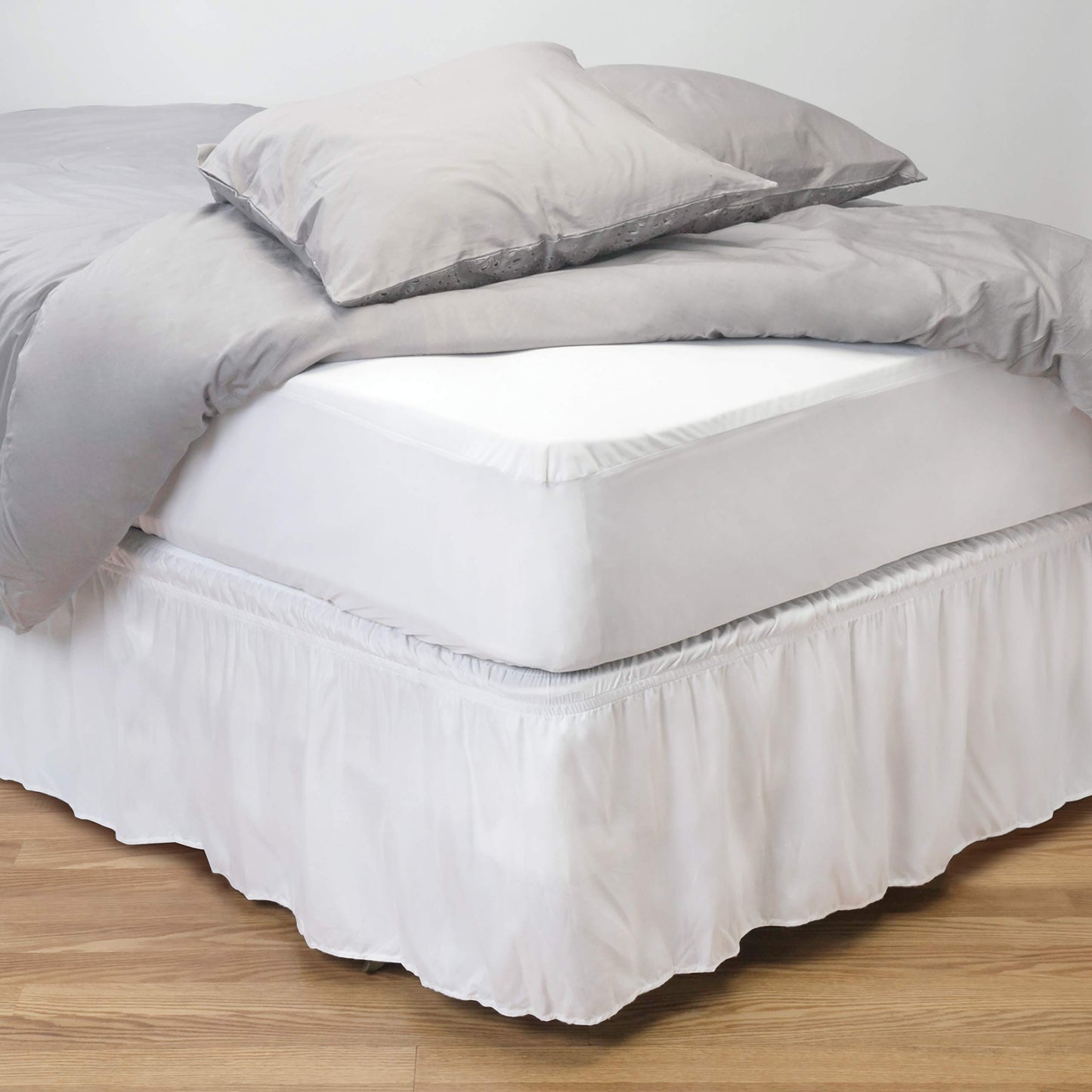 Home Details Twin Deluxe Mattress Protector | Full Zipper Encasement | Waterproof | Stretch Fit 12” Depth | White