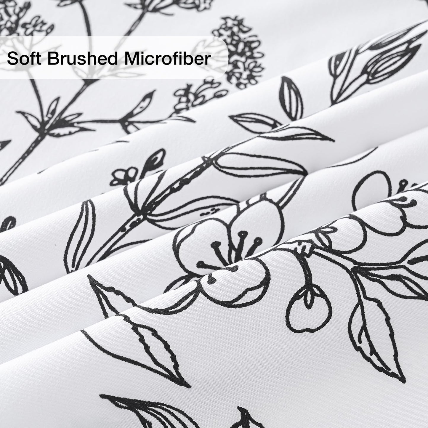 Yibeizi Floral Printed Sheet Set Queen, Boho Botanical Rustic Pattern Bed Sheets Microfiber Bedding Sheets & Pillowcases Soft 15" Extra Deep Pocket Fitted Bedsheet 4 Piece