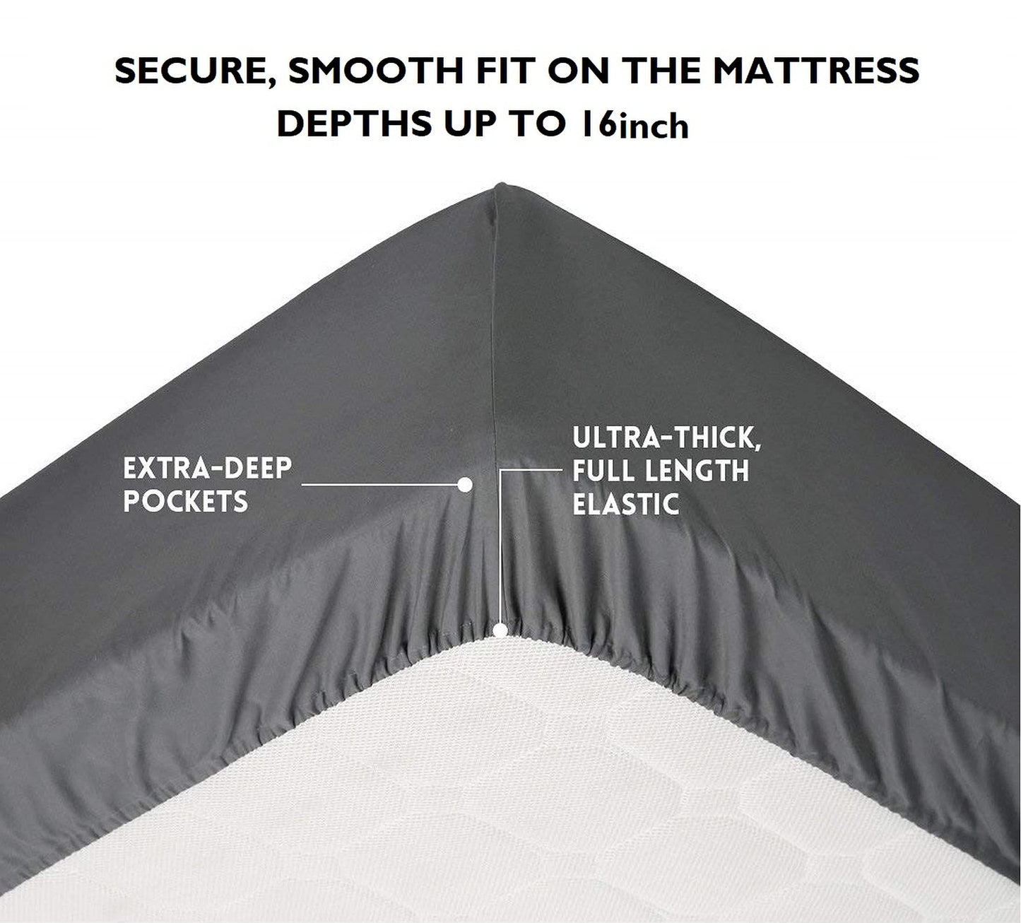Elegant Comfort Luxurious Wrinkle Resistant 1500 Thread Count Egyptian Quality 1-Piece Fitted Sheet All Around Elastic -Deep Pocket- Ultra Soft Bottom Fitted Sheet, King, Gray