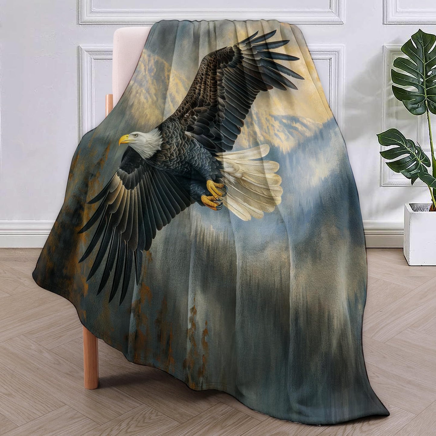 Eagle Blanket Gifts for Women Men Soft Warm Lightweight Cozy Plush Bald Eagle Throw Blankets for Bedroom Living Room Sofa Home Decor 60"x50"