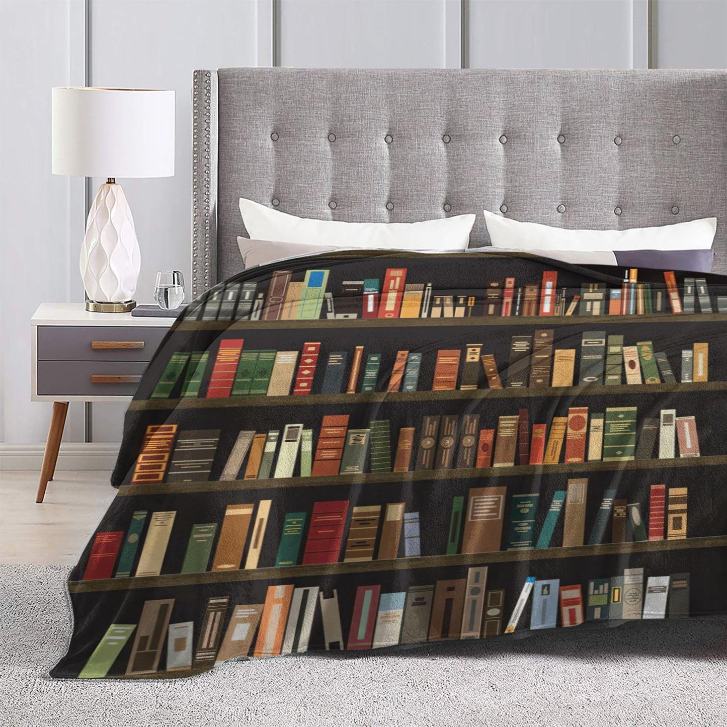 Book Blanket Book Decor Inspirational Throw Blanket Gifts for Girls Boys Book Lover Winter Couch Bedding Super Warm Soft Plush Lightweight Fleece Flannel Bed Blanket for Kids Adults Men Women 50"X40"