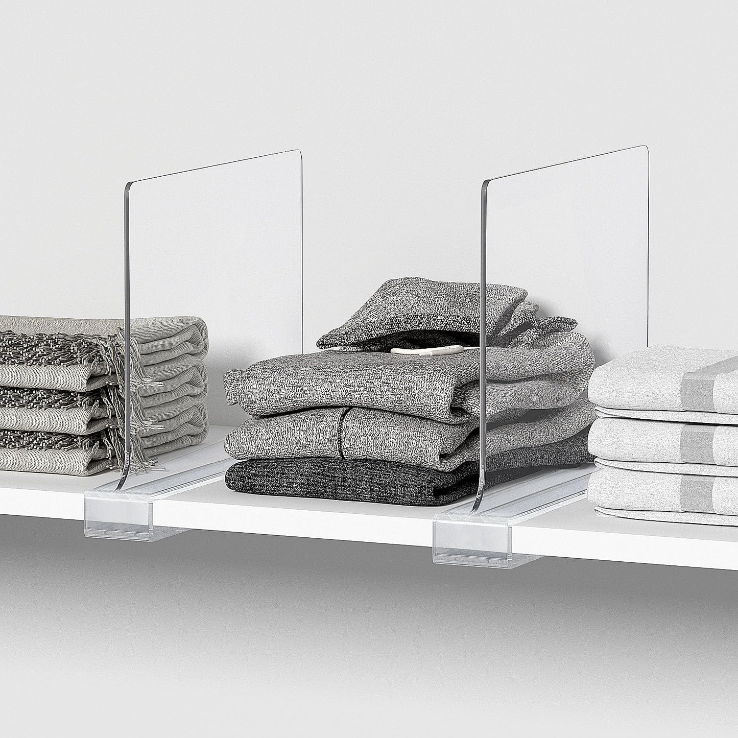 Aolloa 6 PCS Shelf Dividers for Closet Organization Acrylic Clear Closet Shelf Divider for Wooden Shelving Suitable for Wooden or Vertical Shelves Or Bedroom, Kitchen and Office..