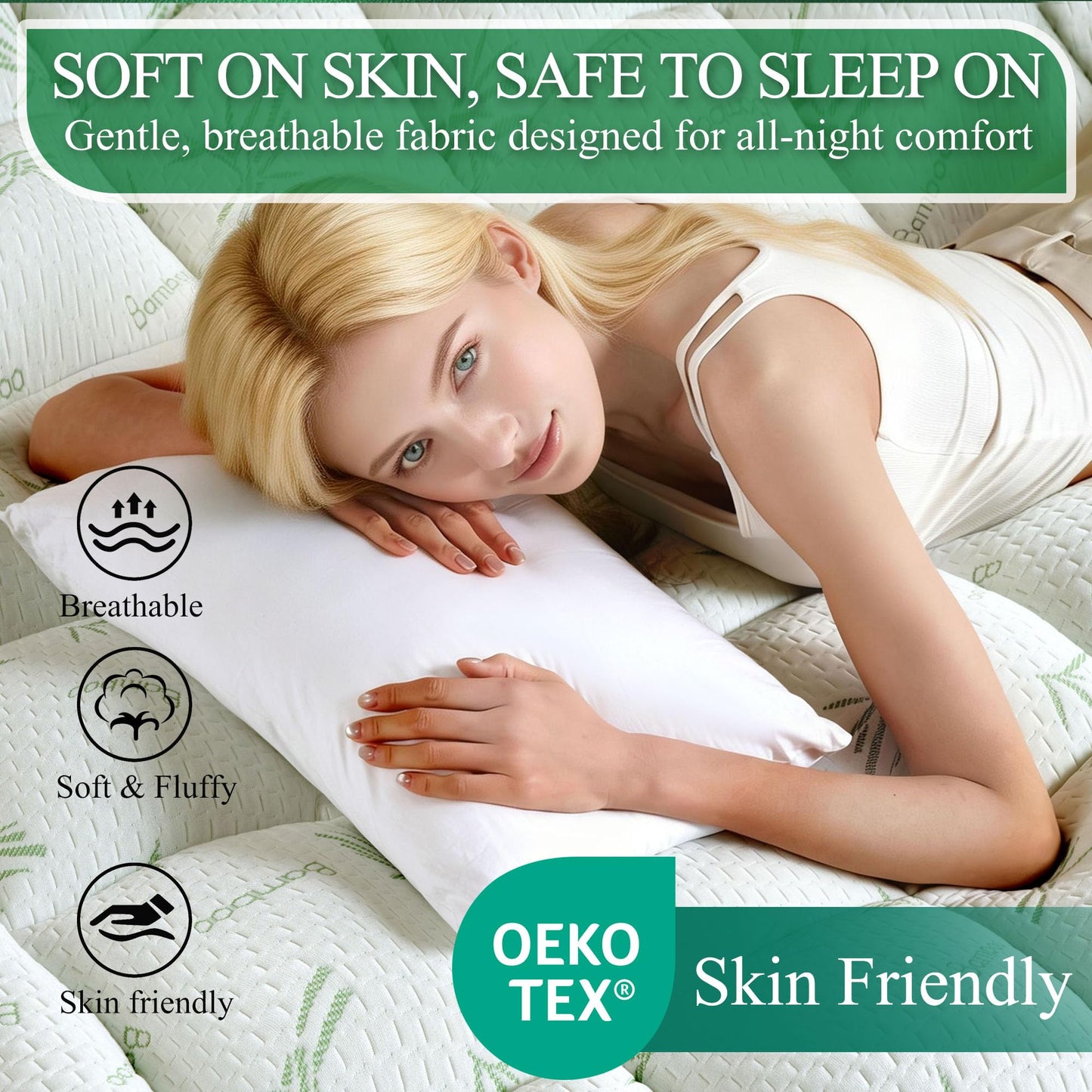 LUNESTRY King Mattress Topper, Plush Pillow Top Mattress Pad, 40% Rayon Derived from Bamboo-60 x83