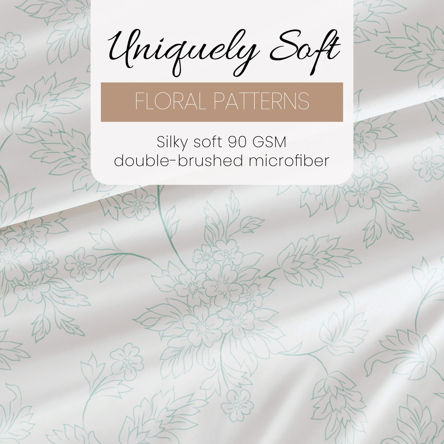 Simply Soft 4 Piece Sheet Set Vines Patterned, Full, Aqua (SS-4PC-VINE-FULL-AQ)