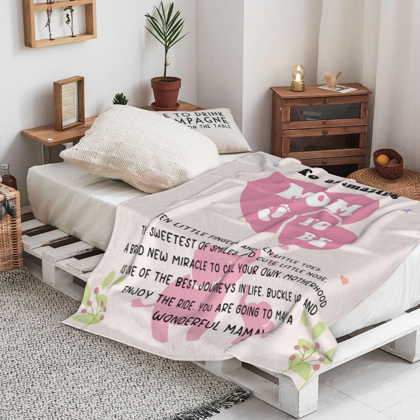 puekrtoa Mom to Be Gifts, New Mom's Gift Blanket 60"X50", First Time Mom Gift, Pregnancy Gifts for Expecting Moms, Postpartum Presents for New Moms After Birth