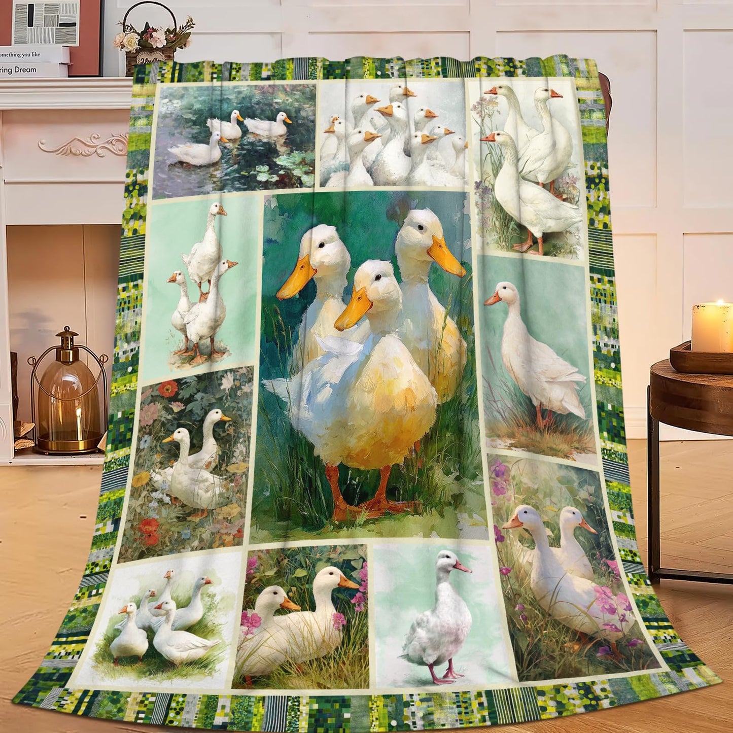 Dynova Duck Blanket Cozy Plush Funny Duck Throw Blankets Fuzzy Flannel Fleece Animal Decor Gifts for Girls Boys Women Men 50"X40"
