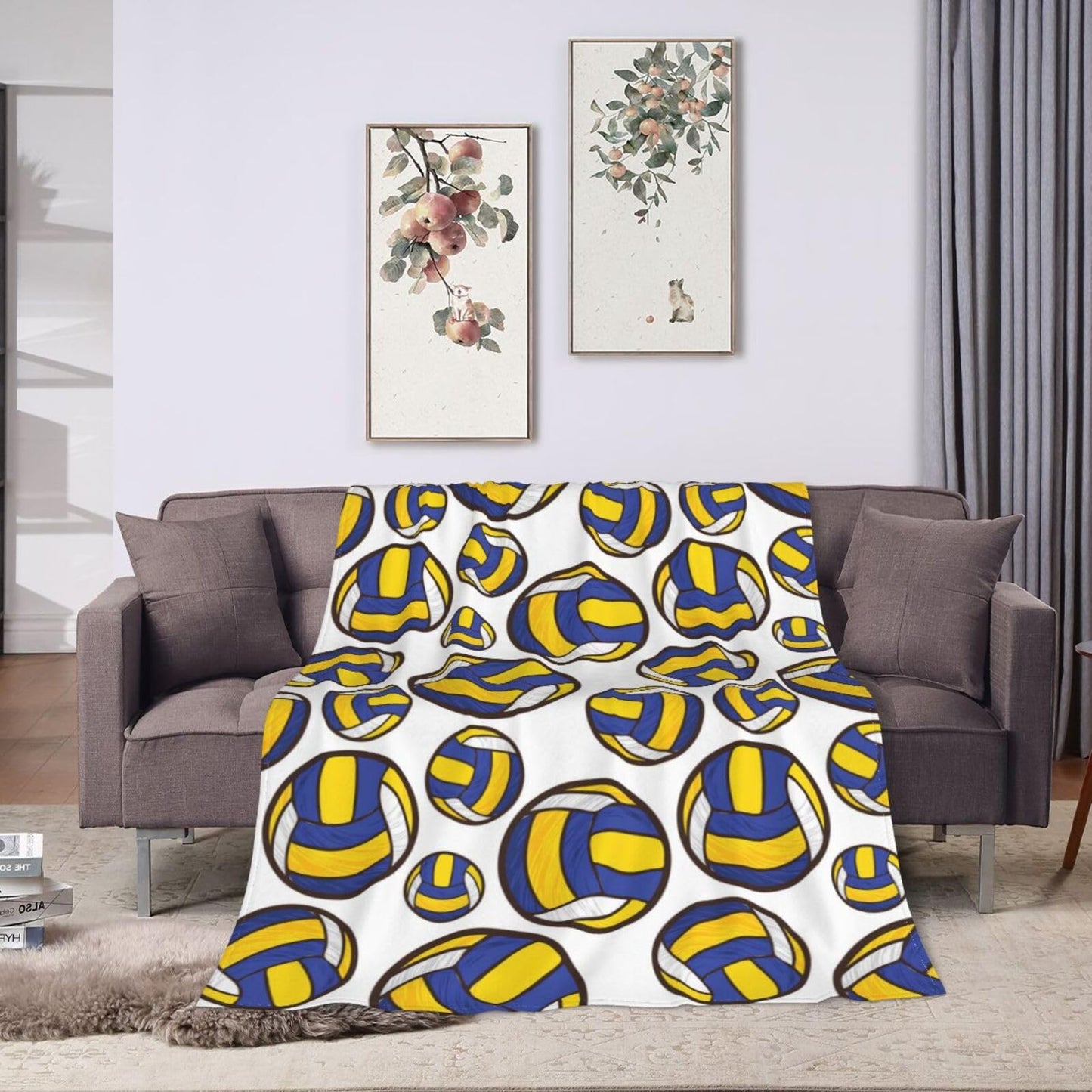 Volleyball Blanket Soft Warm Sofa Bed Throw Blanket Best Volleyball Gifts for Coach Players Teen Girls 80"X60"