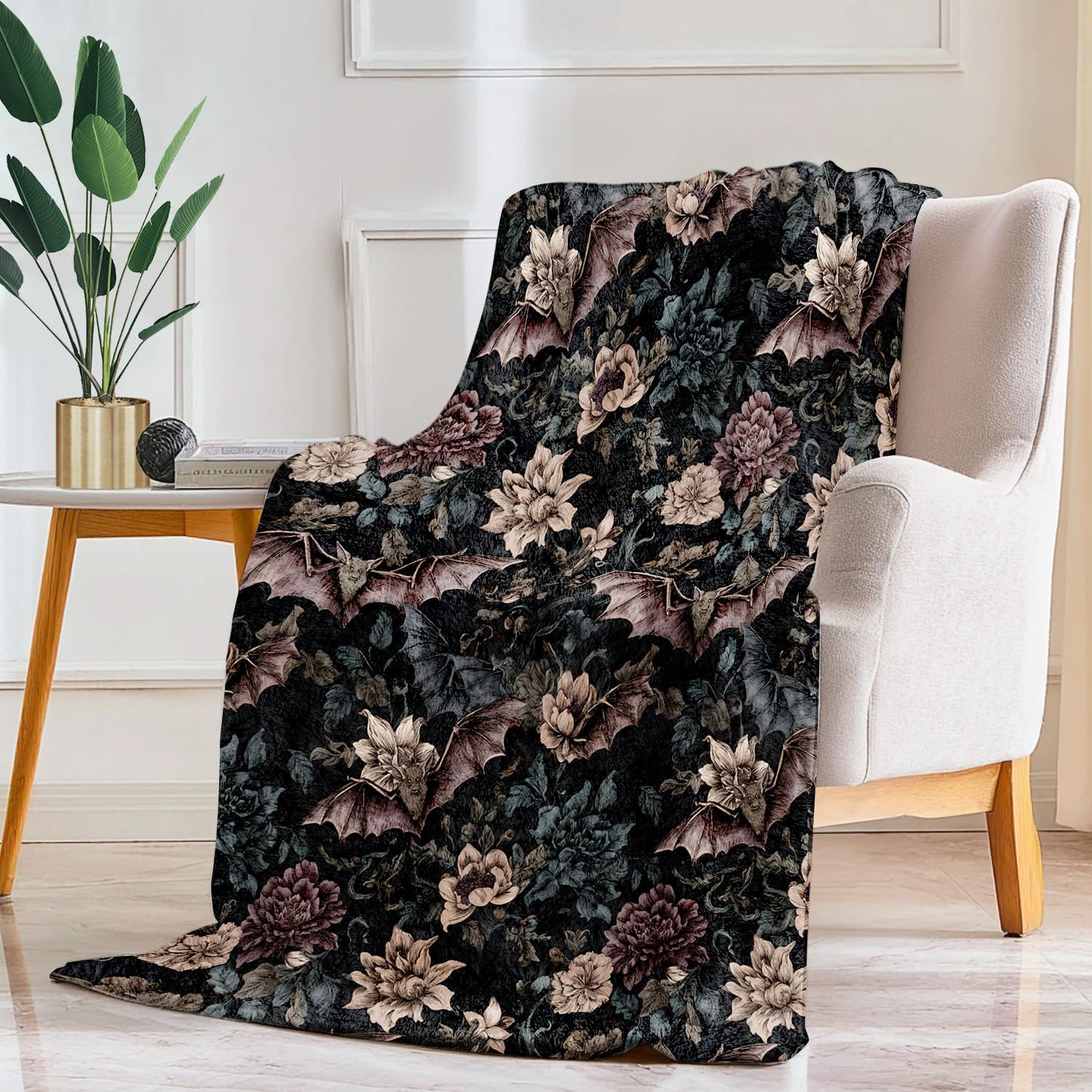 Gothic Blanket Gothic Decor Cozy Throw Super Soft Plush Flannel Fleece Blanket Gift for Kids Adults Men Women Ultra Warm & Lightweight Flannel, 50"X40"