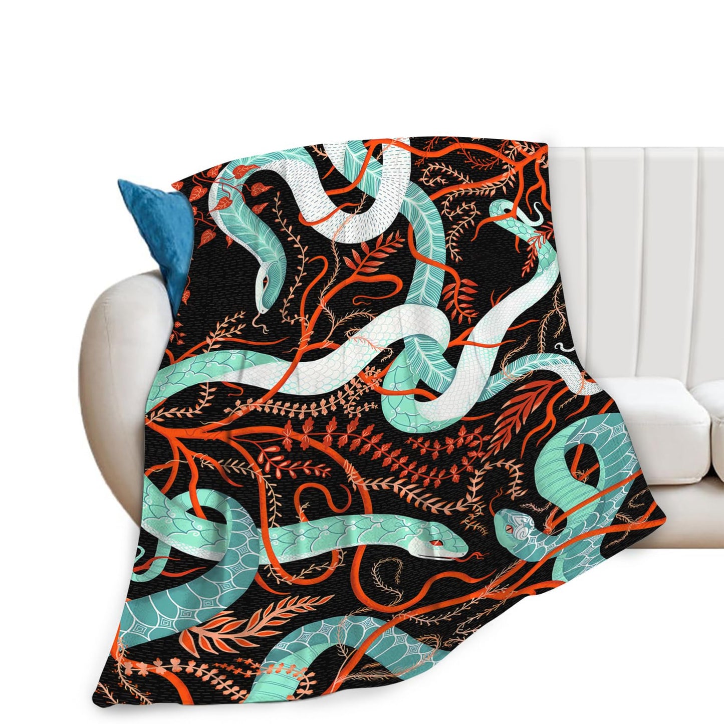 Tijuboni Snake Throw Blanket Snake Gifts for Girls Boys Women Men Kids Adults Soft Flannel Fleece Blanket for Couch Sofa Bed Home Decor 40"x50"